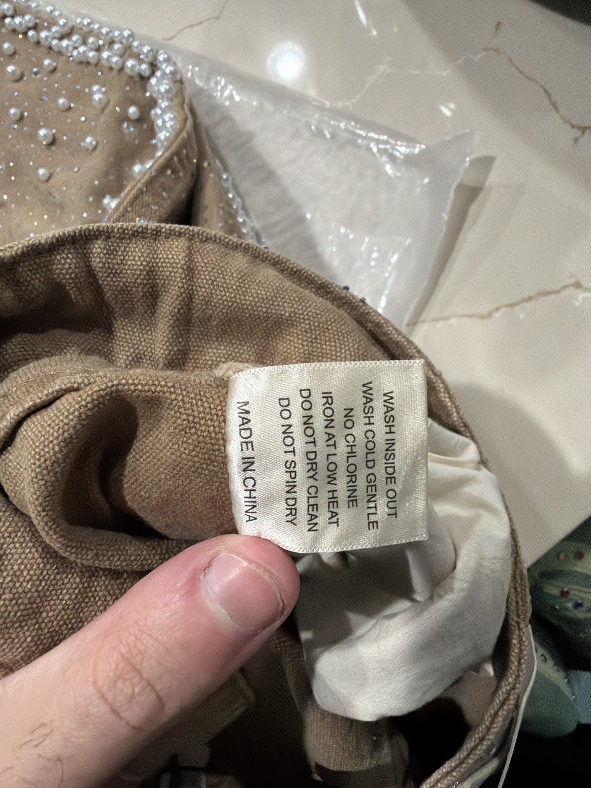 Vale Vale Forever Sand Storm Rhinestone Jorts – Tan 38 New Size US 38 / EU 54 - 7 Thumbnail