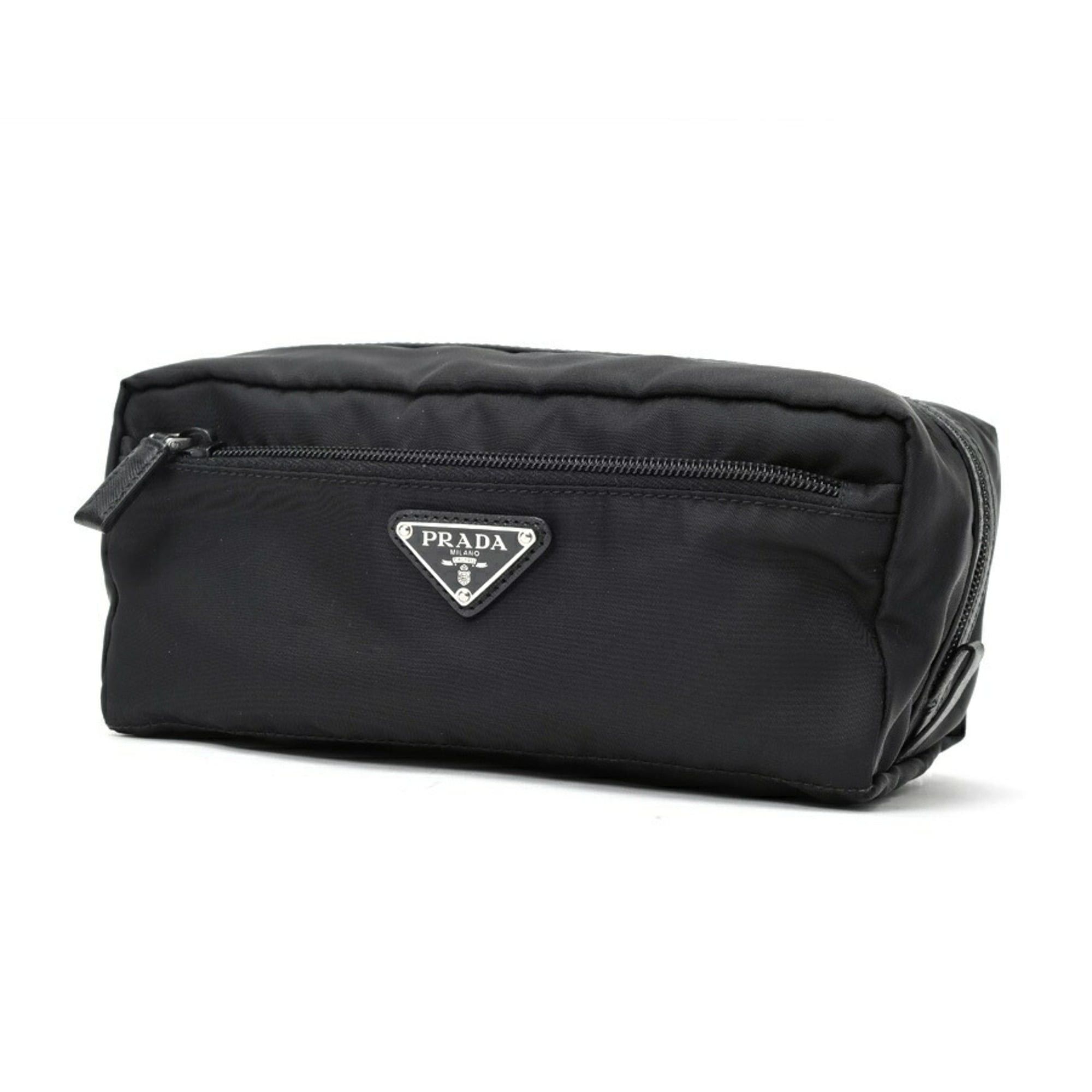 Prada Prada travel pouch, nylon and Saffiano leather, black. Size ONE SIZE - 1 Thumbnail
