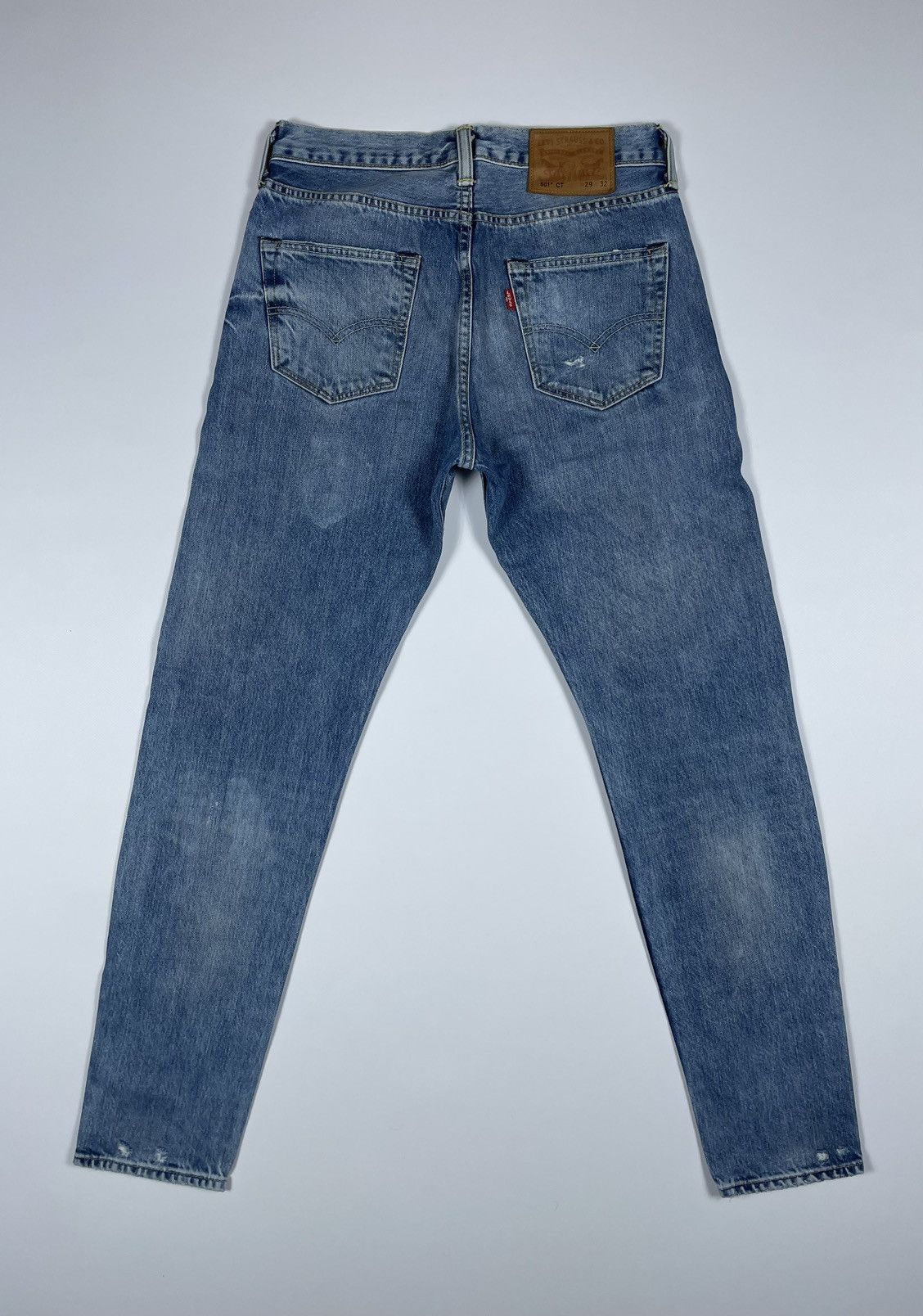Levi's Levi’s 501CT Light Blue Wash Denim Ripped Slim Jeans Custom Size US 29 - 2 Thumbnail