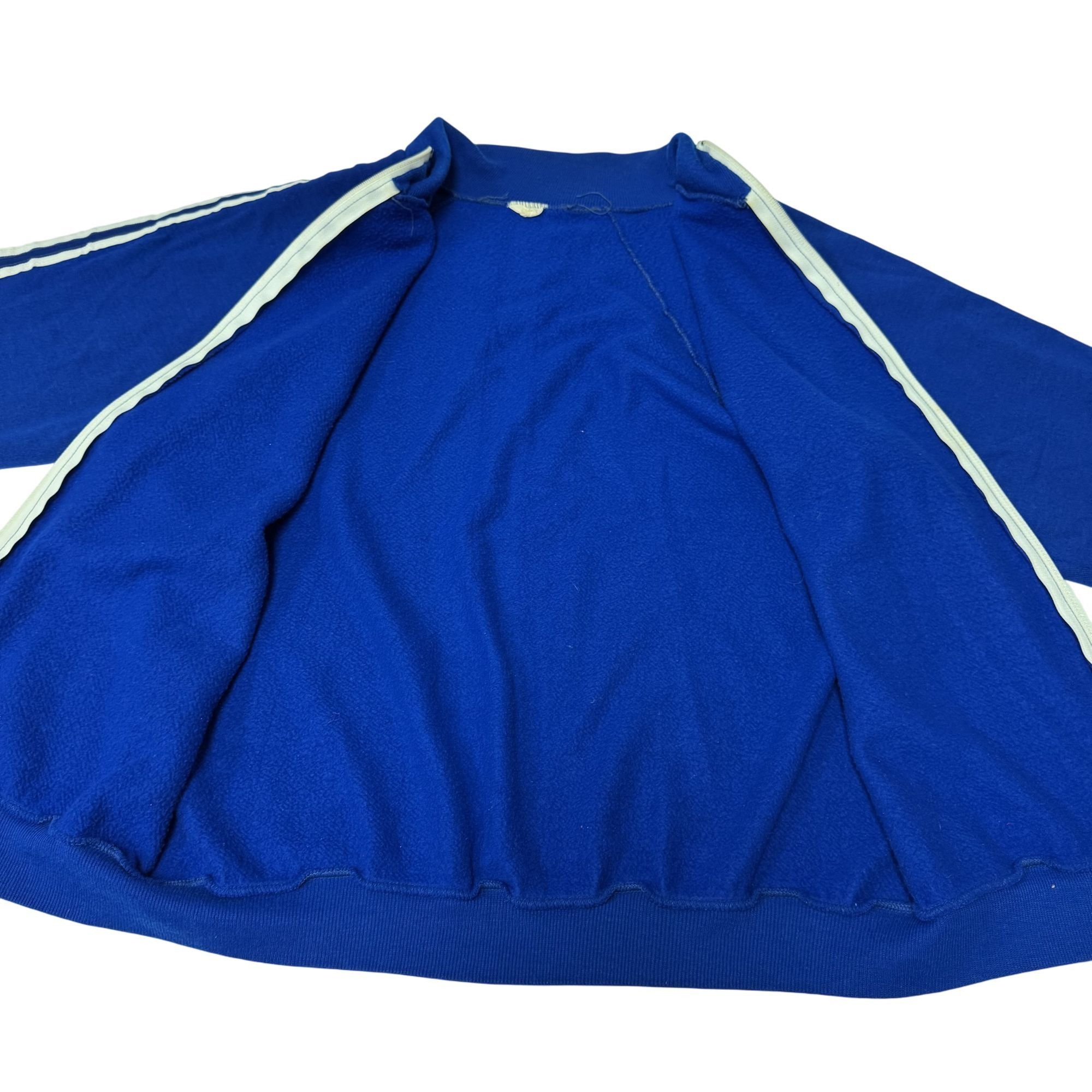Other Vtg Royal Blue Acrylic White STRIPE Warm Up Running Jacket Size US M / EU 48-50 / 2 - 6 Thumbnail
