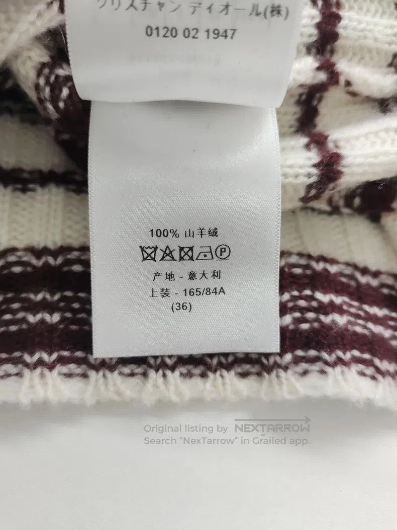 Dior Dior Wine red and white striped cashmere sweater Size XS / US 0-2 / IT 36-38 - 5 Thumbnail