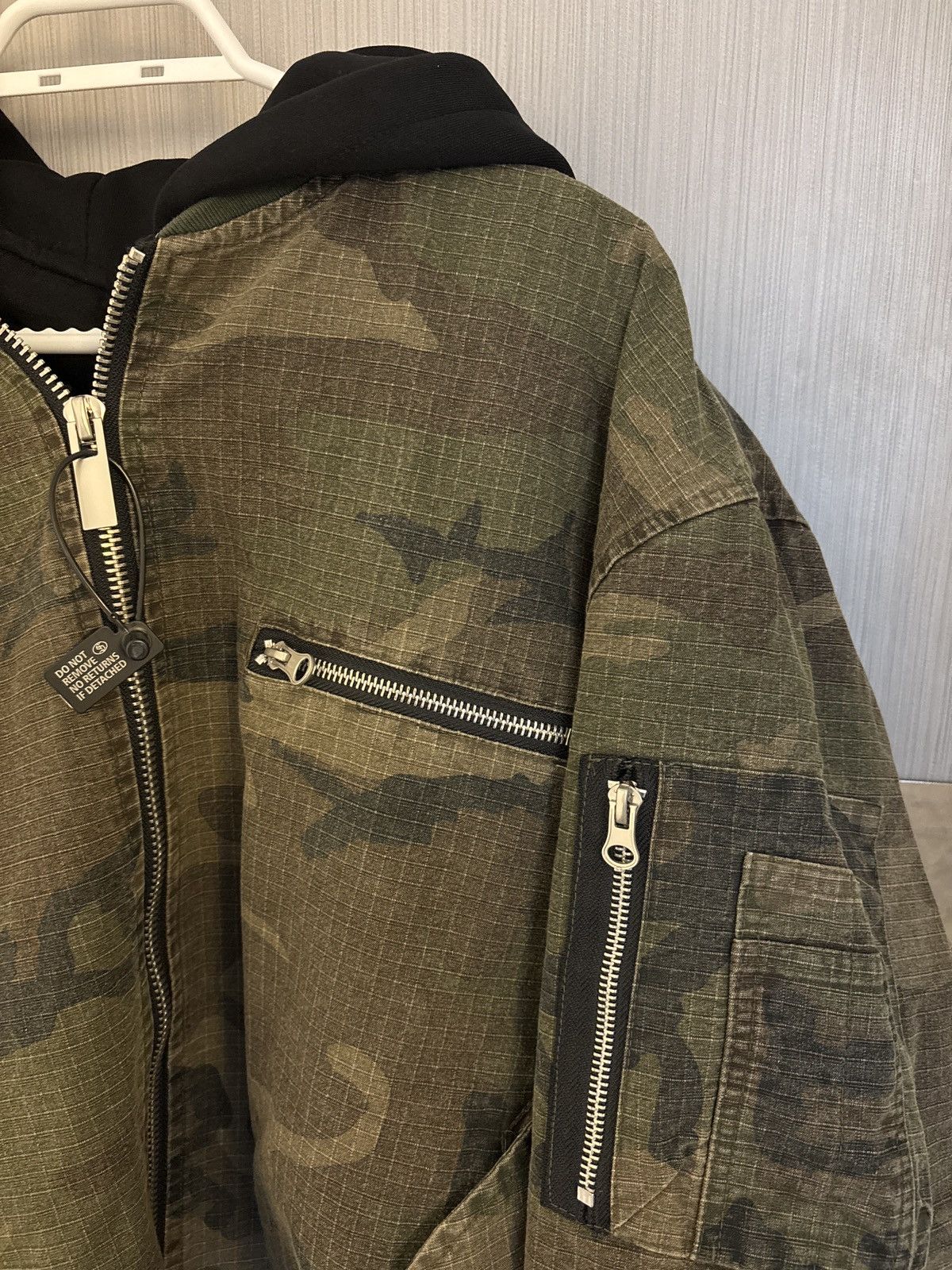 Vintage Camo hooded bomber jacket Size US XL / EU 56 / 4 - 3 Thumbnail