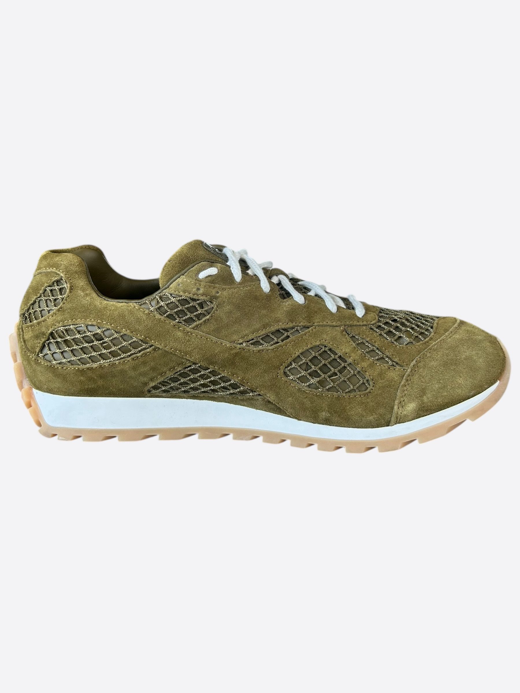 Bottega Veneta Bottega Veneta Olive & White Orbit Sneakers Size US 8 / EU 41 - 1 Thumbnail