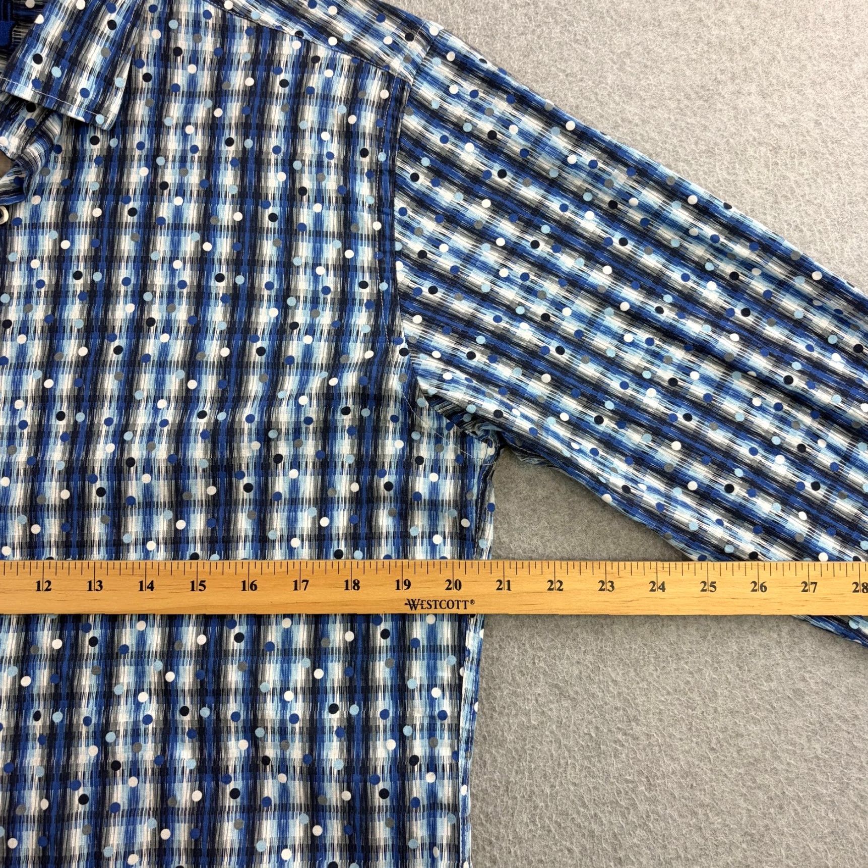 Vintage Visconti Black Shirt Mens L Blue Polka Dot Long Sleeve Button Up Casual Size US L / EU 52-54 / 3 - 2 Thumbnail