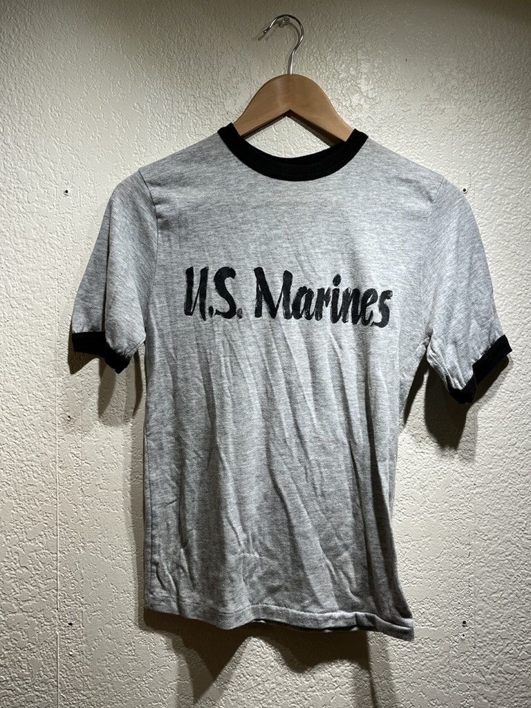 Vintage 70s US Marines Graphic Vintage T-Shirt Size US XXS / EU 40 - 1 Thumbnail
