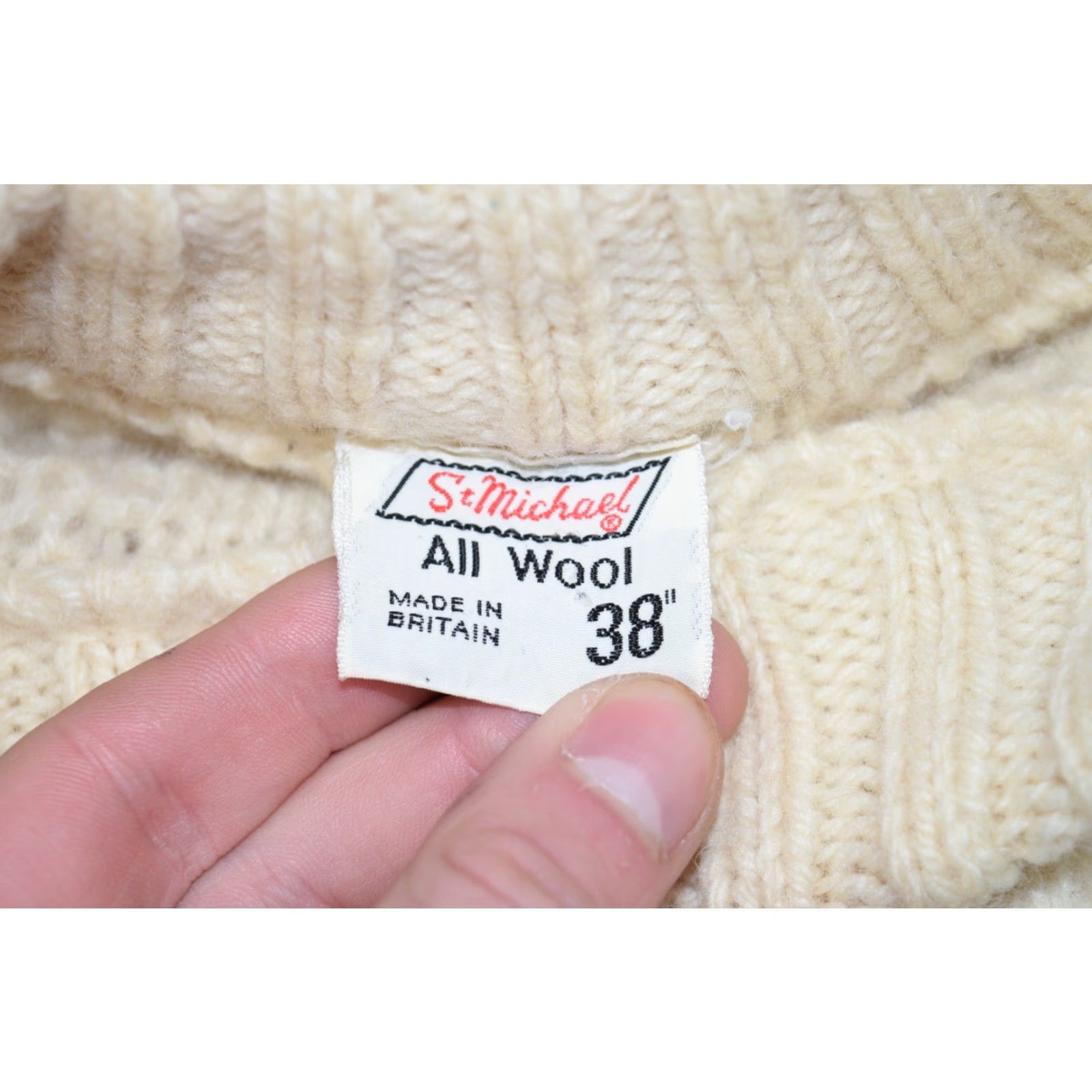 Vintage VINTAGE ST MICHAEL CHUNKY-KNIT FISHERMAN WOOL SWEATER PULLOVER HEAVY CREAM 38 MEN BRITISH 70S GUIDE: ALL SEASONS Big Ben Gifts Size US M / EU 48-50 / 2 - 5 Thumbnail