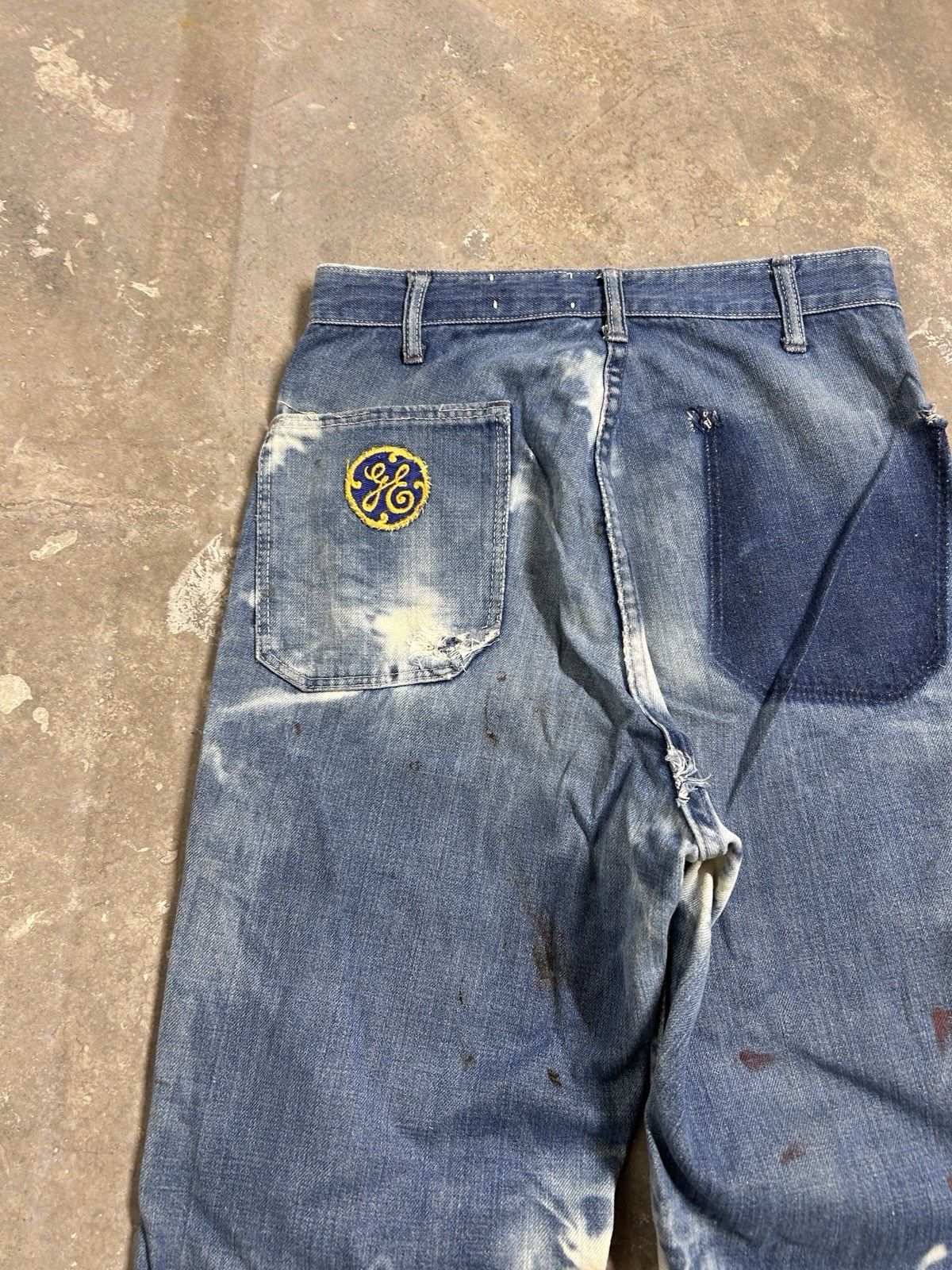 Other Vintage 60’s Flared High Jeans Boho Bleached Distressed Size 26" / US 2 / IT 38 - 6 Thumbnail