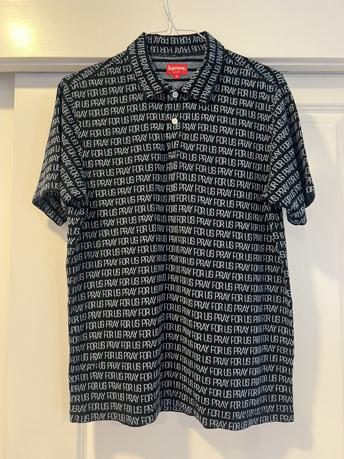 トップス Supreme 18SS Pray For US Jacquard Polo Supreme-Pray-For-Us-Jacquard-