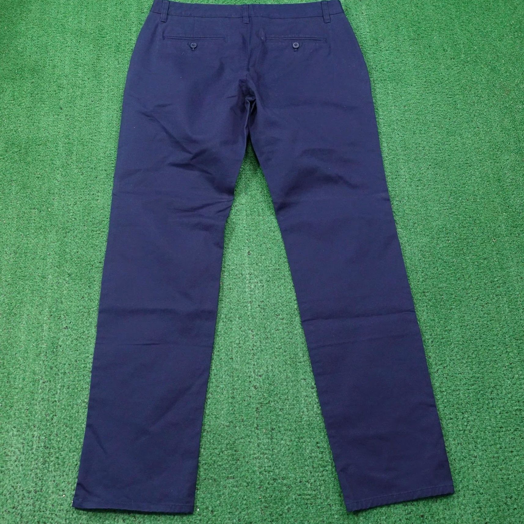 Bonobos Bonobos Pants Mens 34x34 Slim Chino Stretch Cotton Spandex Pockets Blue Solid Flat Front Zip Button-Welt Back Pockets Casual Business Men's Pants Size US 34 / EU 50 - 4 Thumbnail