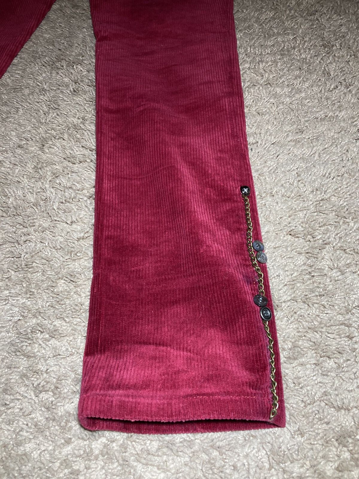Japanese Brand 2006 Milkboy Button Jewel Chain Corduroy Skinny Jeans Size US 30 / EU 46 - 12 Thumbnail