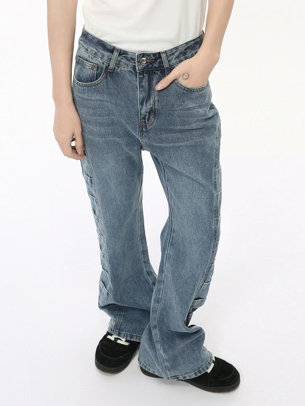 Japanese Brand × Jean Vintage frayed deconstructed micro flare jeans Size US 30 / EU 46 - 3 Thumbnail