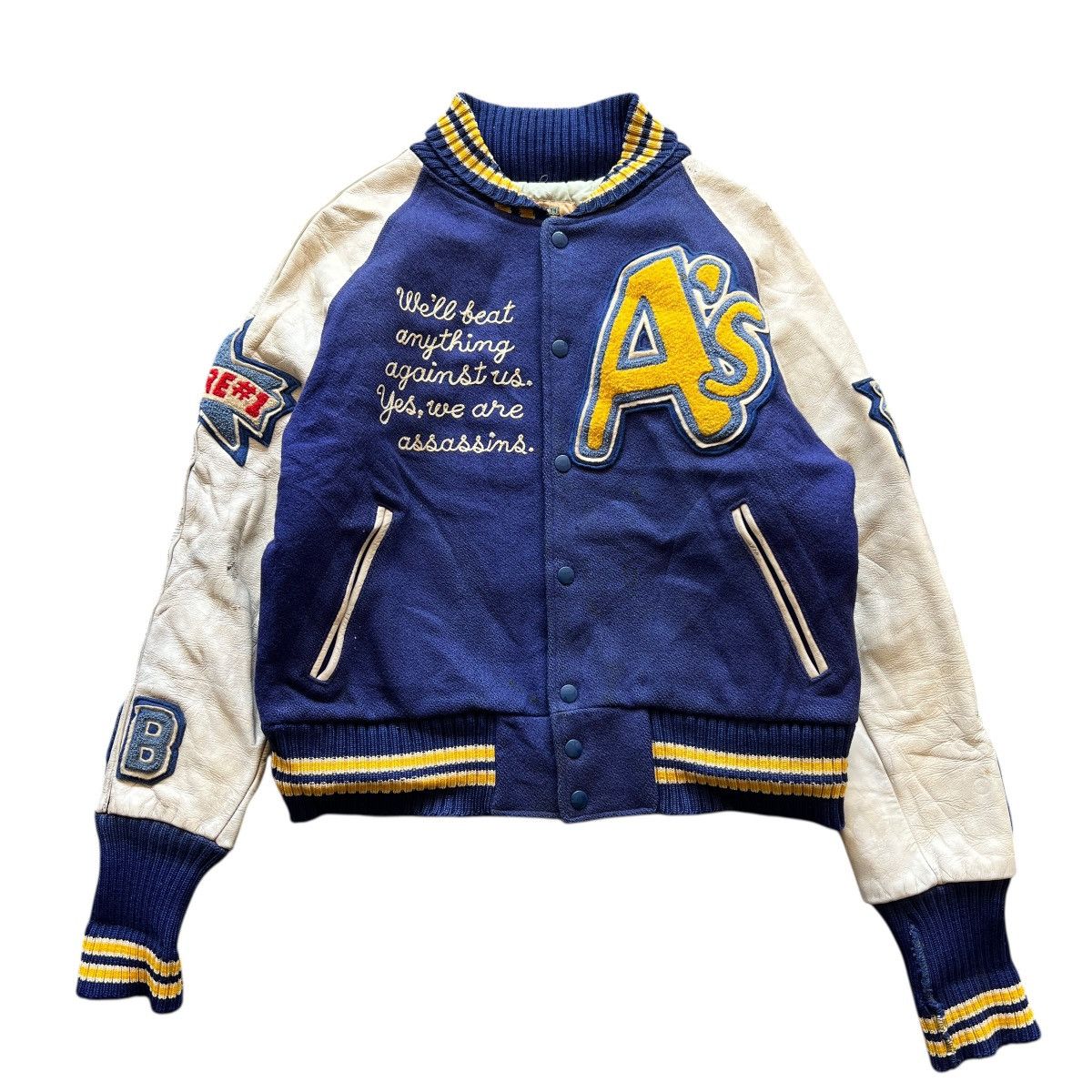 Vintage 🔥 Vintage Tm Athletics Beams Varsity Stadium Jacket Size US M / EU 48-50 / 2 - 2 Thumbnail
