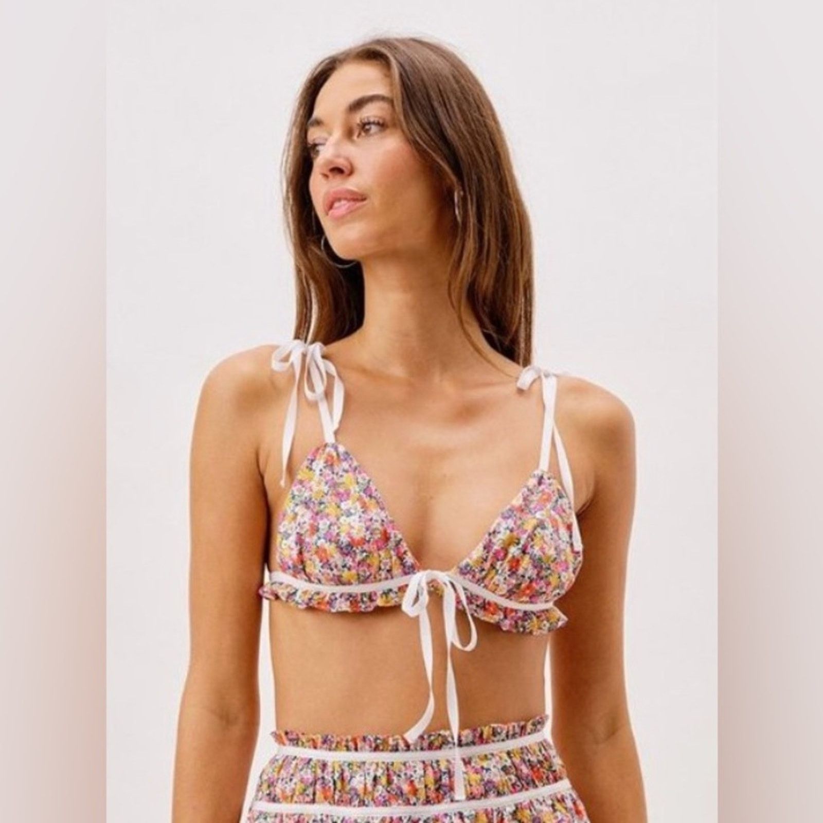 For Love & Lemons NWT For Love & Lemons $115 Floral Print Bralette Top Size XL Size XL / US 12-14 / IT 48-50 - 1 Thumbnail
