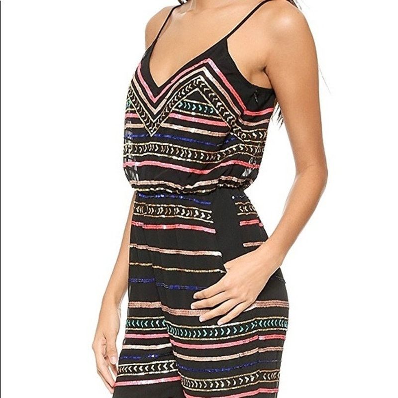 Mara Hoffman Mara Hoffman Sequin Striped Jumpsuit black size XS Size 26" / US 2 / IT 38 - 2 Thumbnail