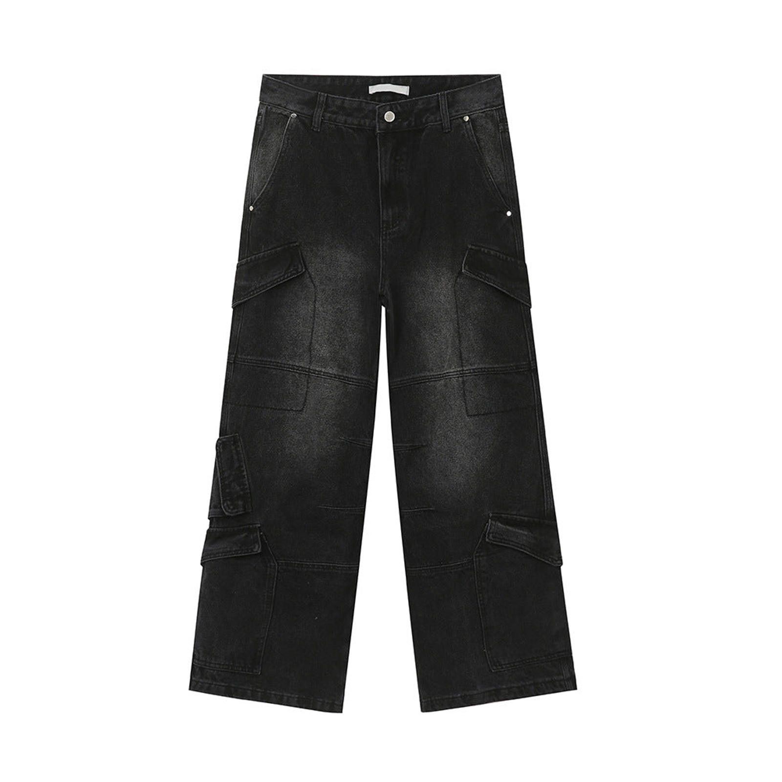 Japanese Brand Light Blue Cargo Denim Jeans, Loose Fit Wide Leg Jeans Size US 30 / EU 46 - 7 Thumbnail