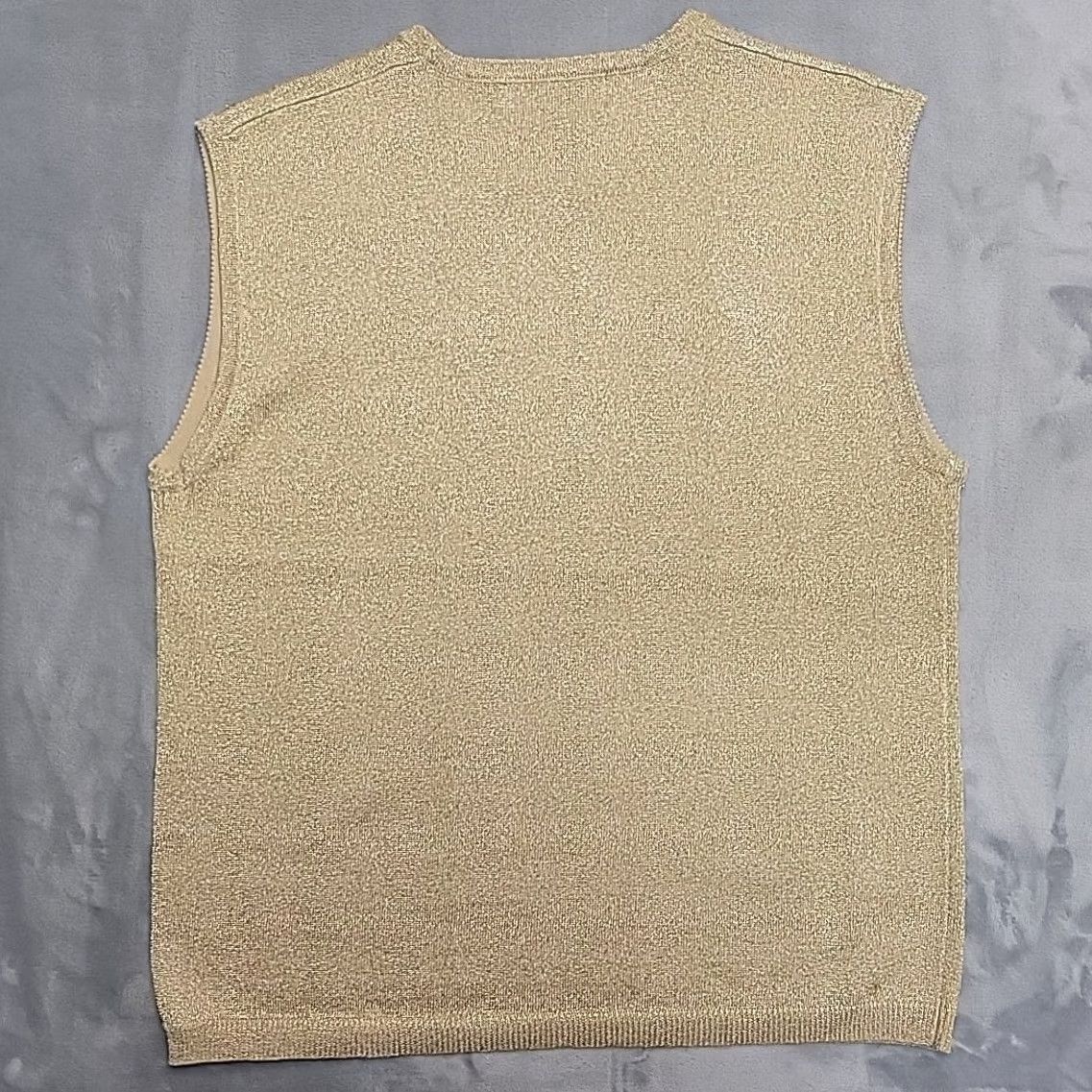 Coldwater Creek Terazzo Top Women L Metallic Gold Knit Sleeveless Ramie Blend Capsule Wardrobe Size L / US 10 / IT 46 - 4 Thumbnail