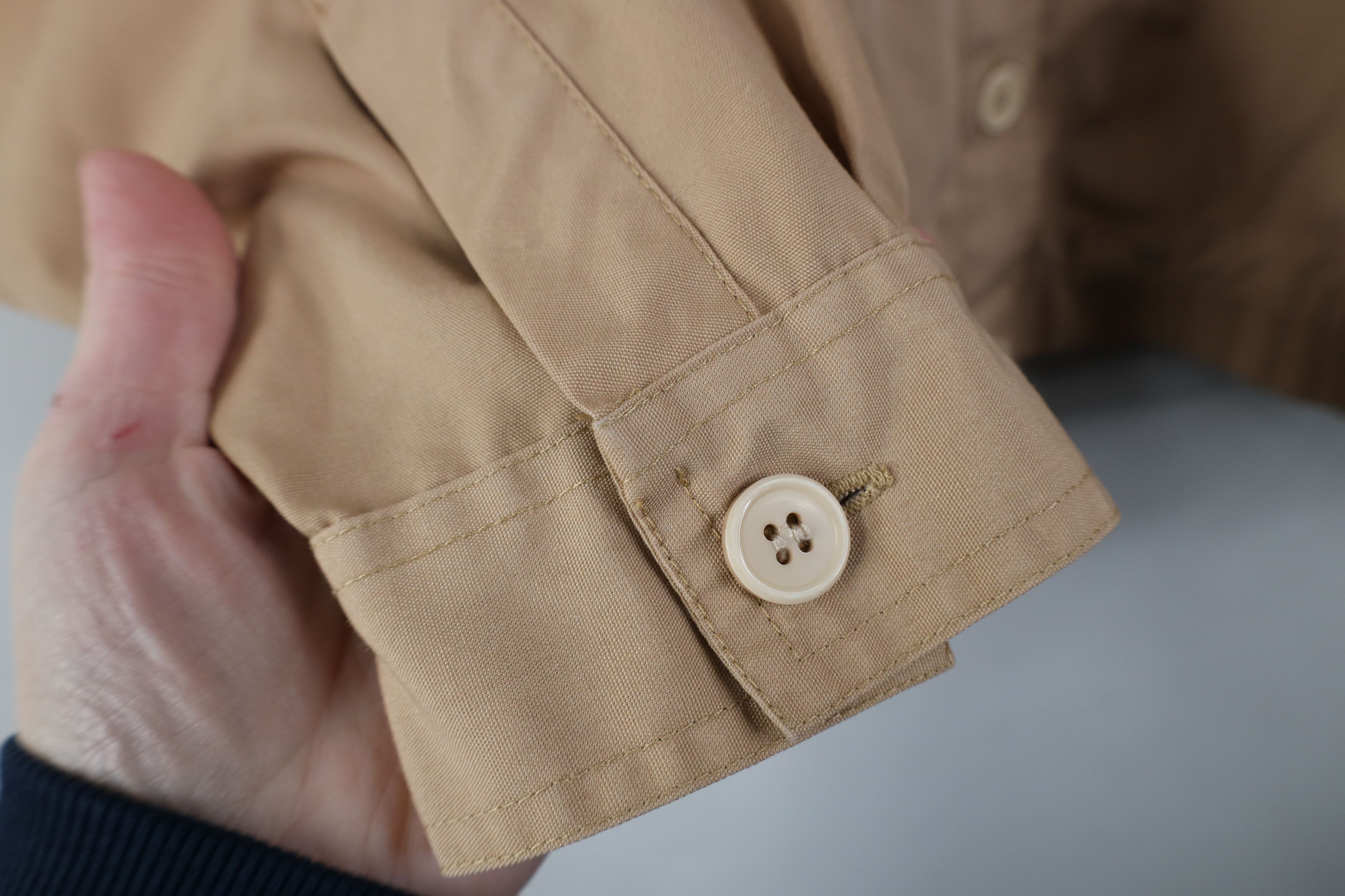 Vintage Vintage 90s Streetwear Big Pocket Shirt Bomber Jacket Beige Size L / US 10 / IT 46 - 7 Thumbnail