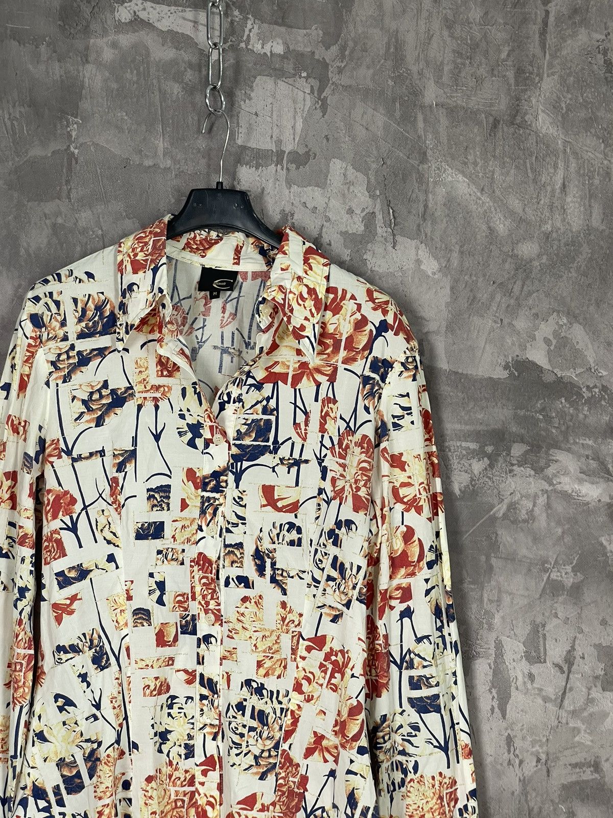Just Cavalli × Roberto Cavalli × Vintage Just Cavalli Flower Print Luxury Avant Garde Y2K Shirt Size M / US 6-8 / IT 42-44 - 4 Thumbnail