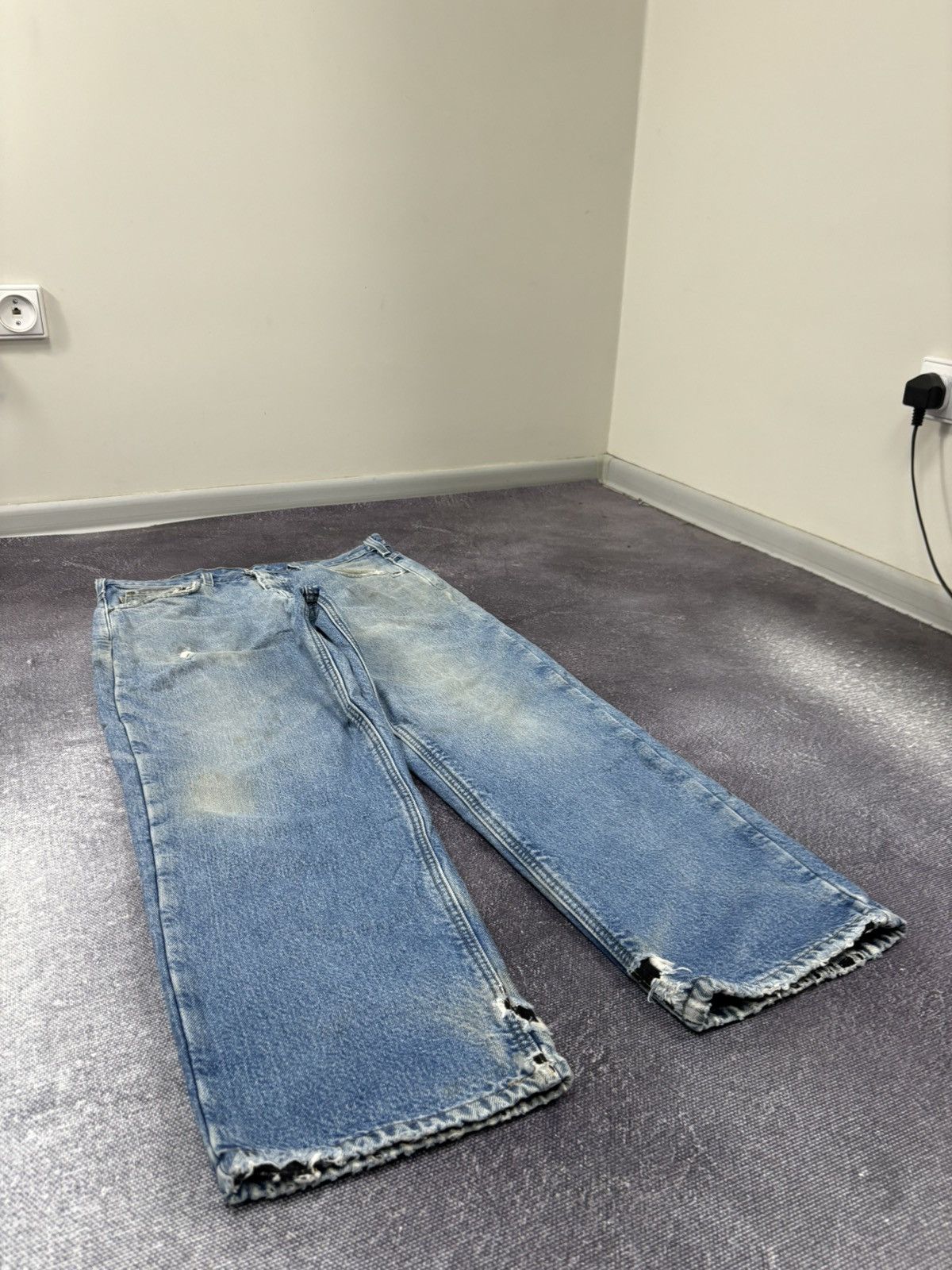 Carhartt Vintage 90s Carhartt Blue Denim Insulated Hype Baggy Jeans Size US 34 / EU 50 - 10 Thumbnail
