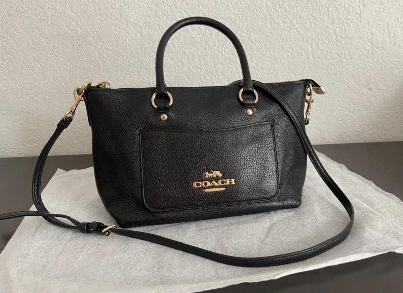 Coach MINI EMMA SATCHEL BLACK/LIGHT GOLD COACH Size ONE SIZE - 6 Thumbnail