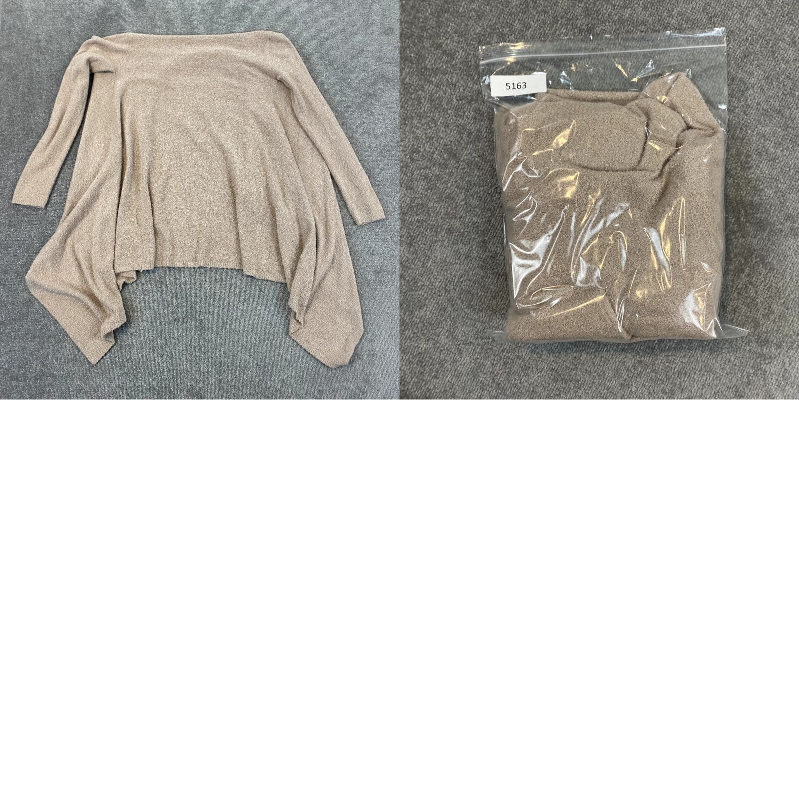 Vintage Barefoot Dreams Cardigan Women M Light Brown Bamboo Chic Lite Knit Drape Front Full Zip Pockets Size M / US 6-8 / IT 42-44 - 8 Thumbnail