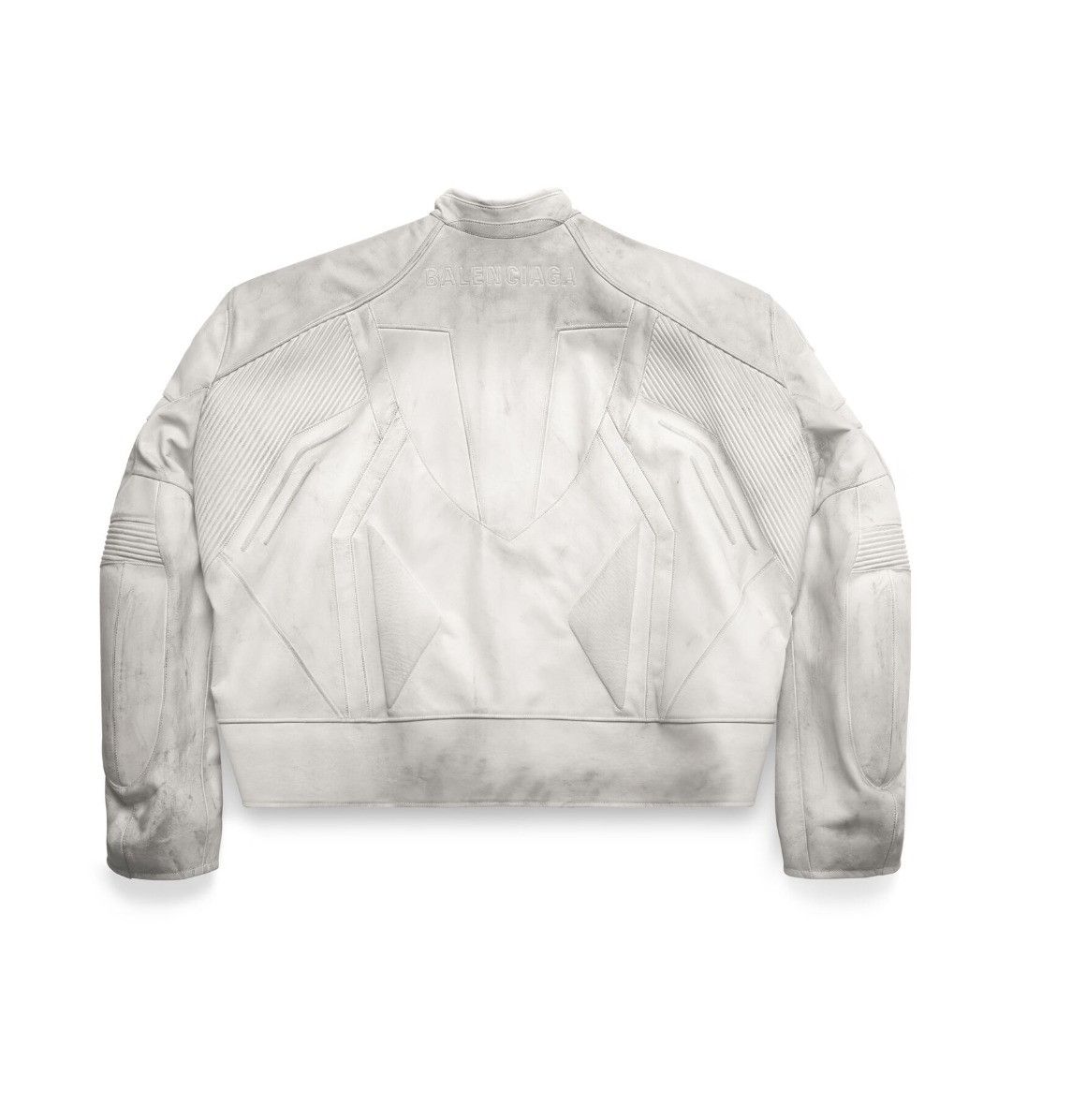 Balenciaga o1bcso1str0625 Oversized Biker Jacket in White Size US S / EU 44-46 / 1 - 6 Thumbnail
