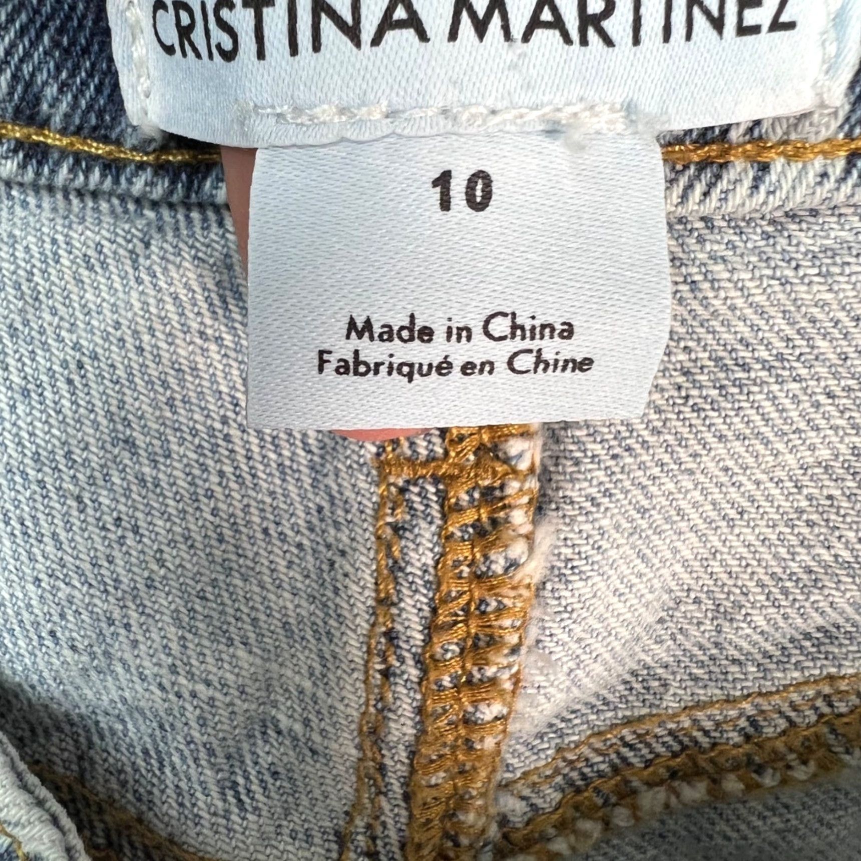 Nordstrom Nordstrom By Cristina Martinez Floral Print High-Waisted Light Wash Denim Jeans Womens 10 Blue Straight Cotton Rise High Inseam 29 Pants Size 32" / US 10 / IT 46 - 5 Thumbnail