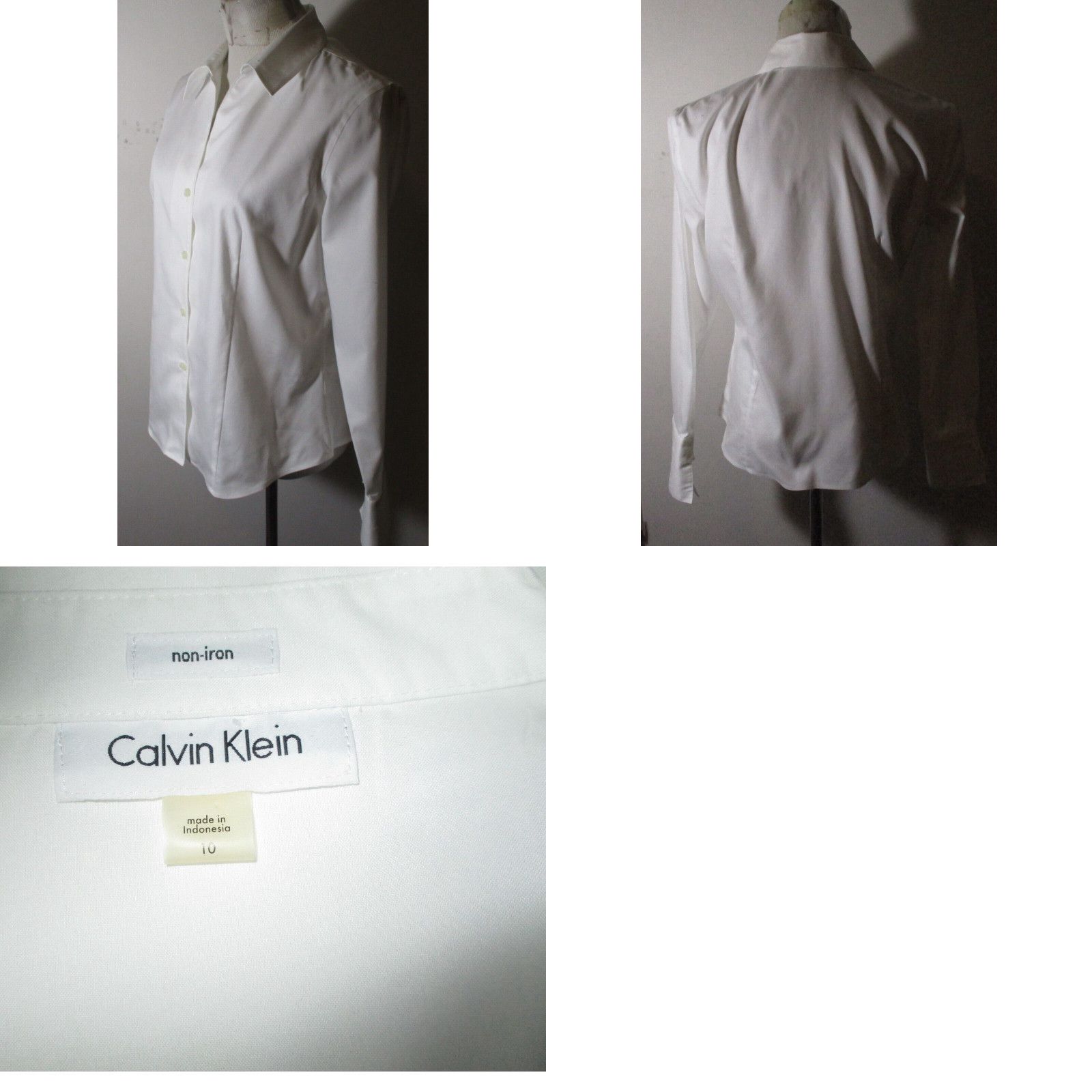 Calvin klein white shirt womens on sale