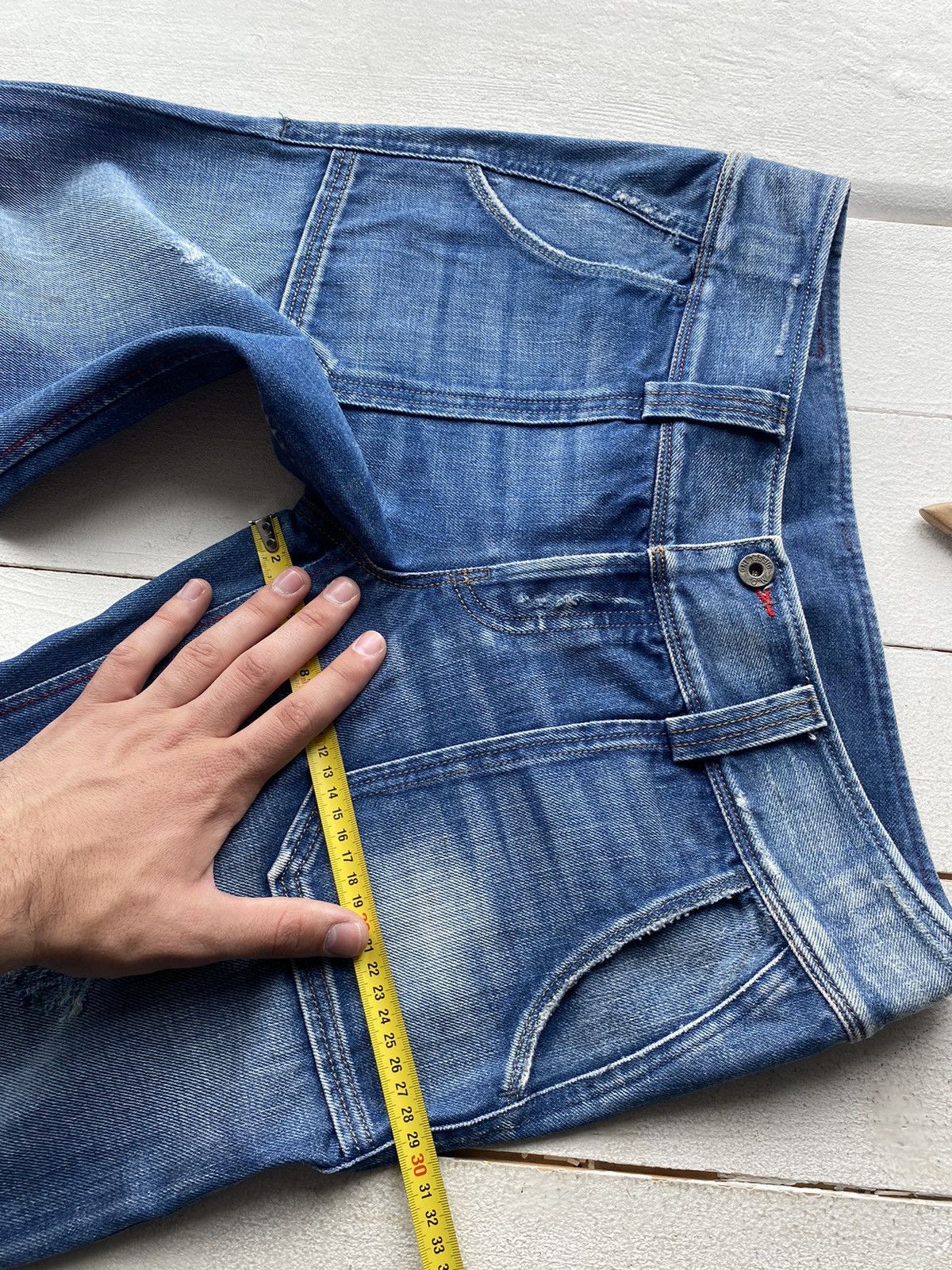 Diesel × Vintage 🔥Diesel Distressed Dirty Flared Bootcut Bell Blue Jeans y2k Size 32" / US 10 / IT 46 - 13 Thumbnail
