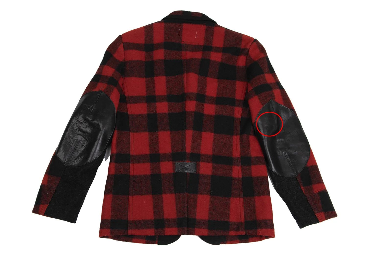 Junya Watanabe Red and Black Gingham Check Leather Elbow Patch Jacket Size US S / EU 44-46 / 1 - 13 Thumbnail