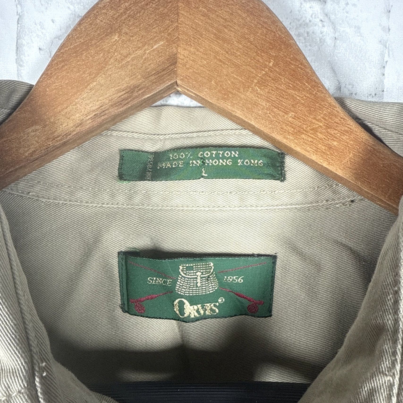 Orvis VTG Orvis Button-Up Shirt Mens L Beige 100% Cotton Long Sleeve Classic casual Size US L / EU 52-54 / 3 - 3 Thumbnail