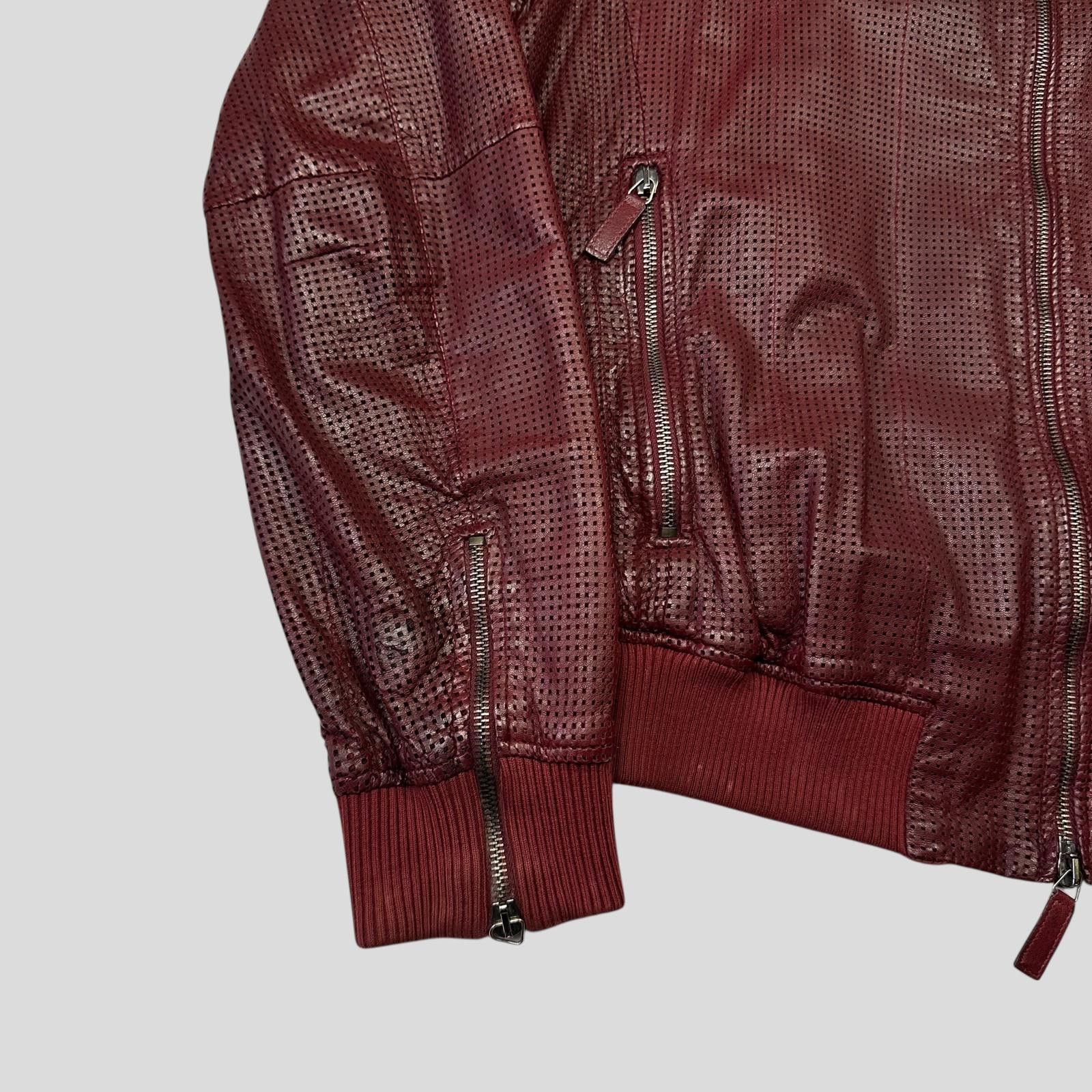 Armani Emporio Armani 2009 Perforated Mesh Leather Bomber IT54 (L) Size US L / EU 52-54 / 3 - 4 Thumbnail