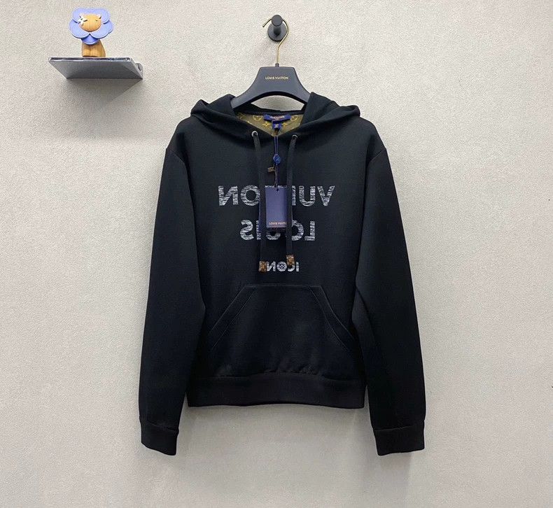 Louis Vuitton Louis Vuitton Black printed logo hooded sweatshirt 2503-Nex Size US S / EU 44-46 / 1 - 1 Thumbnail