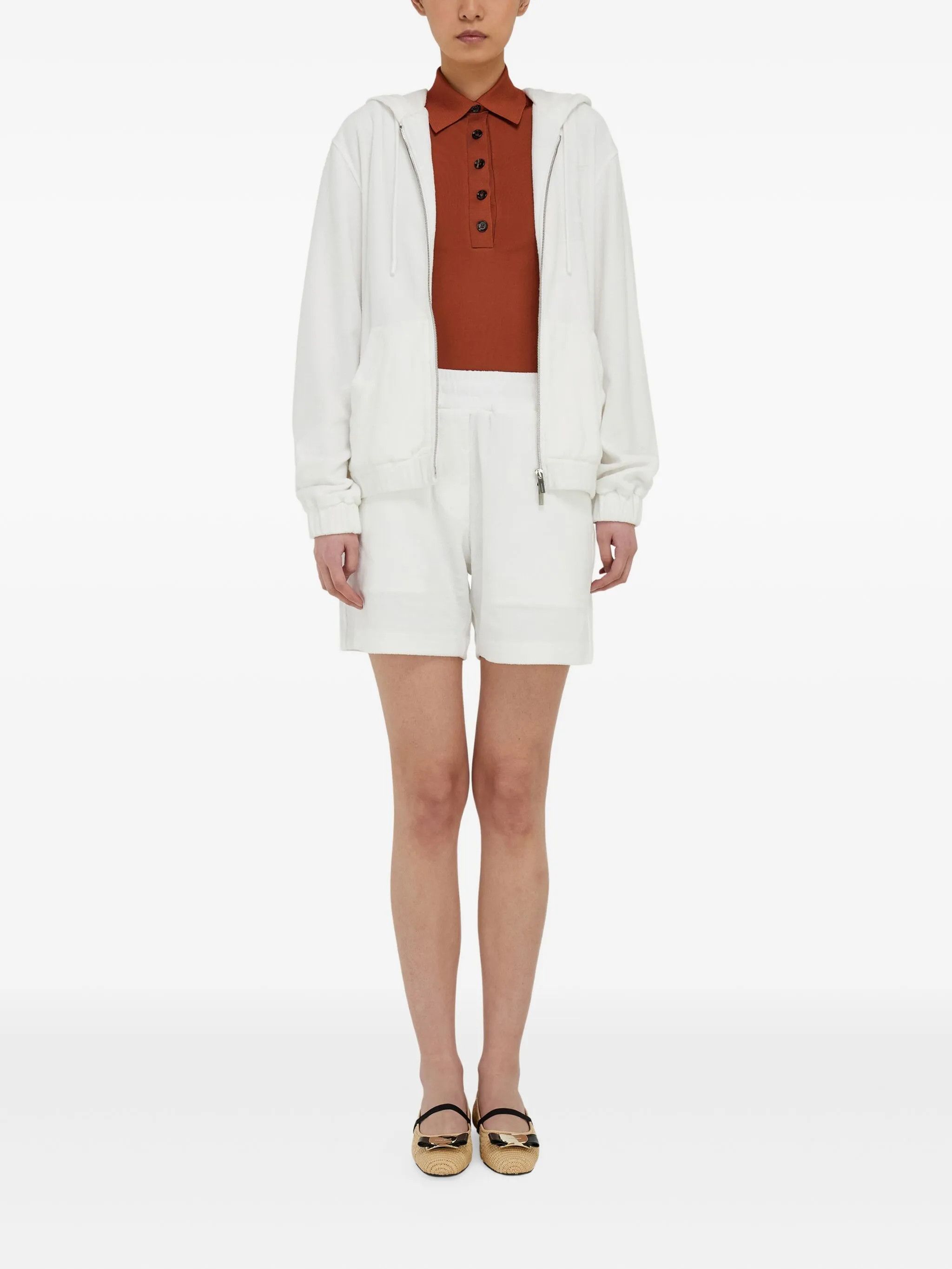 Salvatore Ferragamo o1s1rm0526 Monogram Pocket Short in White Size 25" / US 0 / IT 36 - 2 Thumbnail