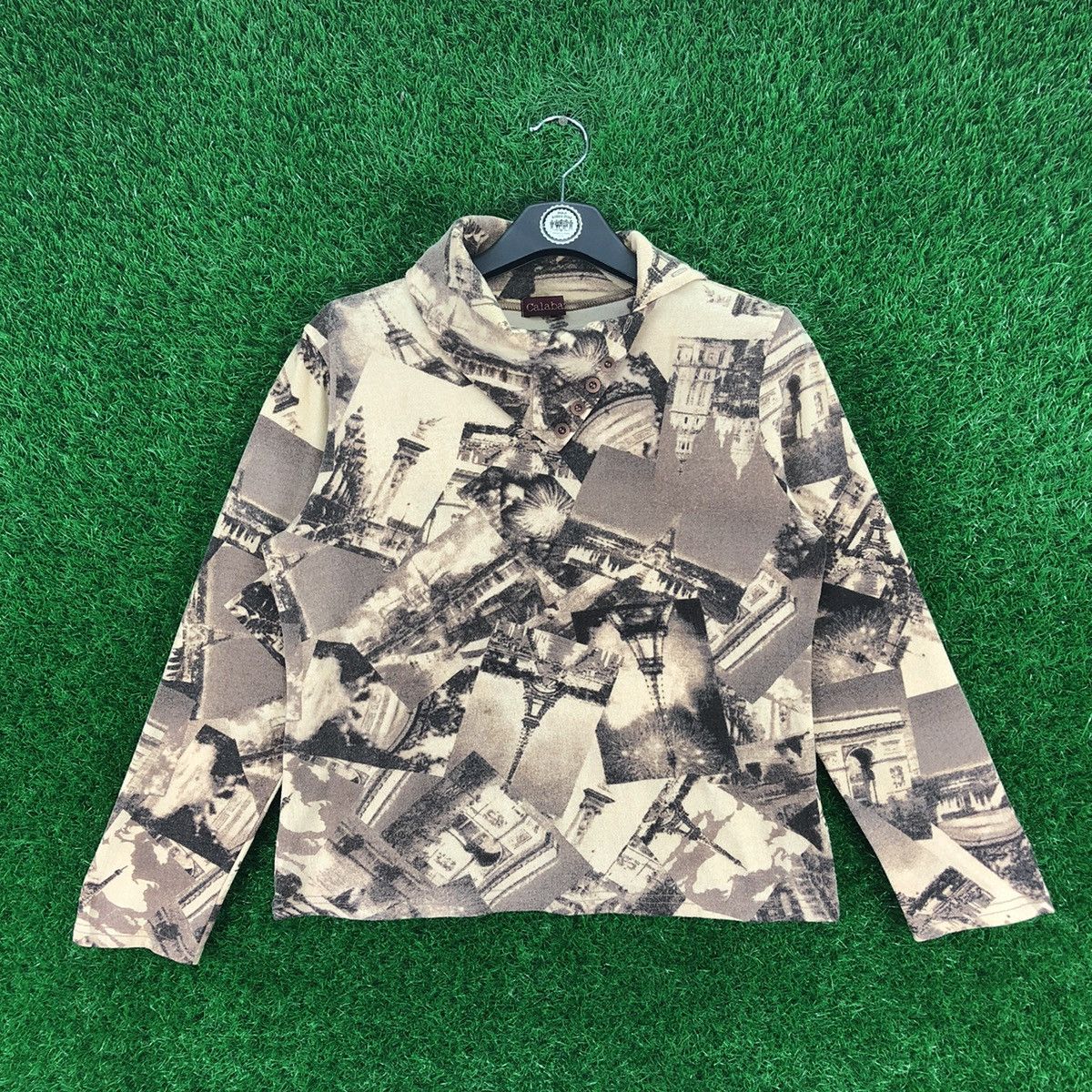Japanese Brand × Vintage Vintage 90's Paris City Fullprint Ladies Tee Turtle Net Size XS / US 0-2 / IT 36-38 - 1 Thumbnail