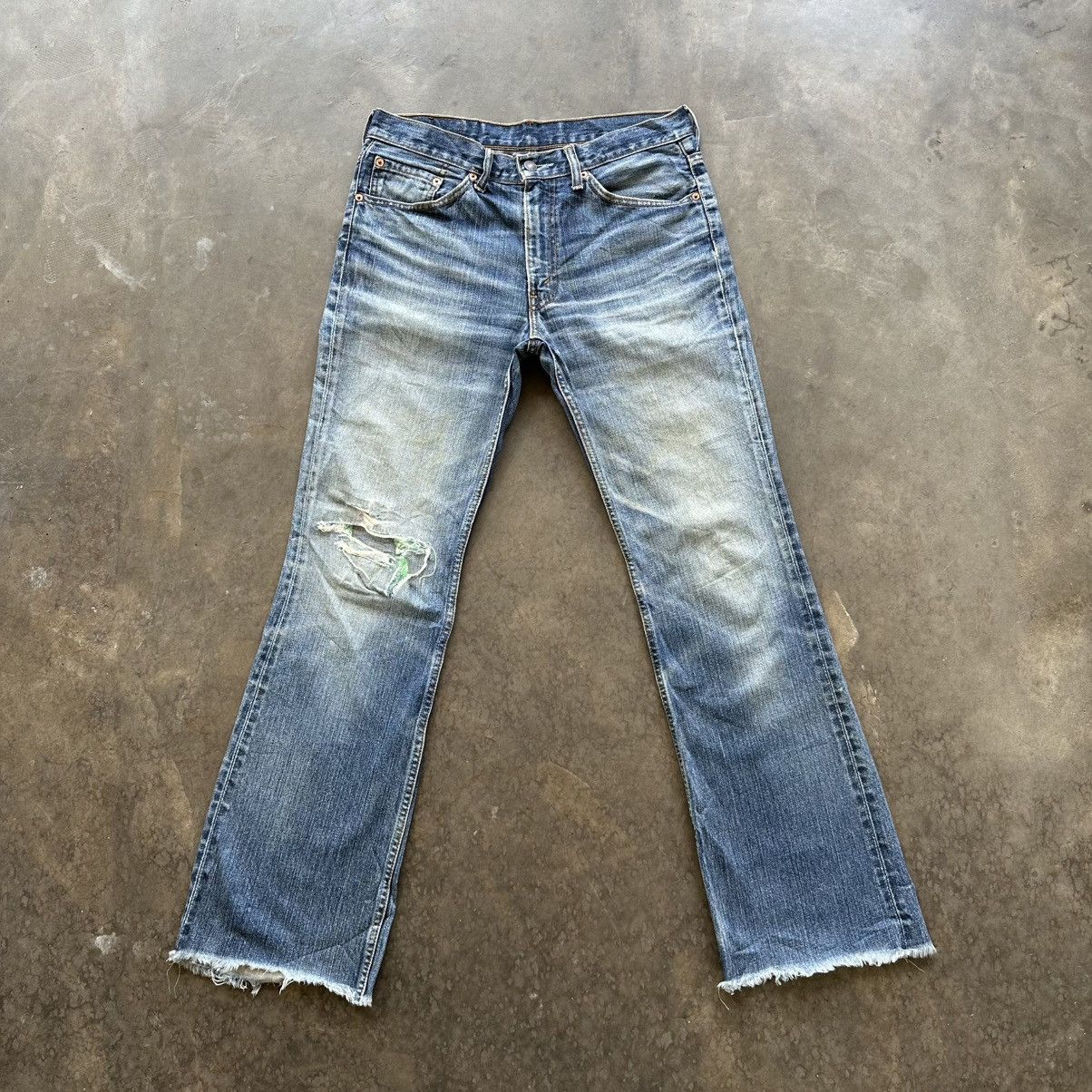Vintage Levi’s 517 FLARE Distressed Faded Denim Jean Pant