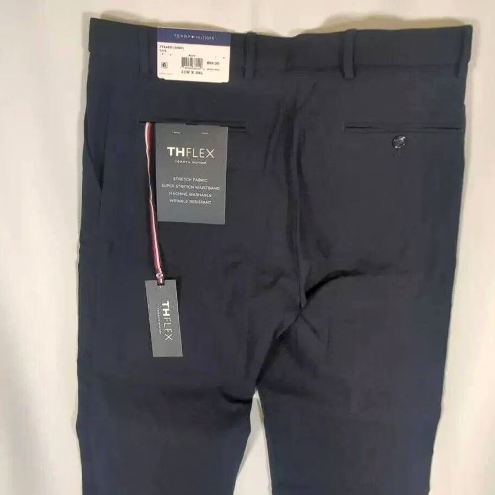 Tommy Hilfiger Tommy Hilfiger Men Navy Blue Chino Performance Straight Pant 32x33 THFLEX Size US 32 / EU 48 - 7 Thumbnail