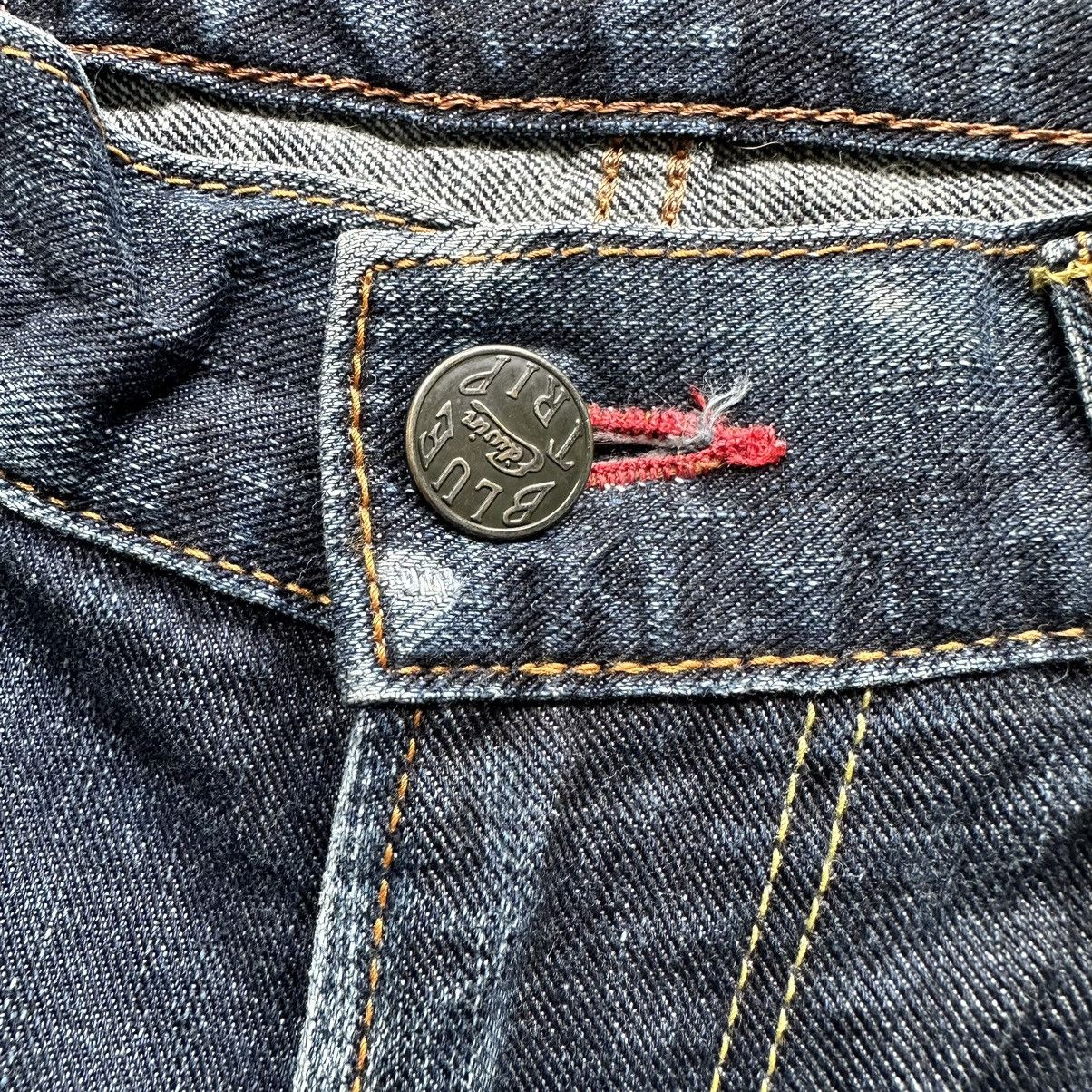 Edwin × Jean × Vintage Vintage Edwin Blue Trip Distressed Faded Denim Jean Pant W30 Size US 30 / EU 46 - 4 Thumbnail
