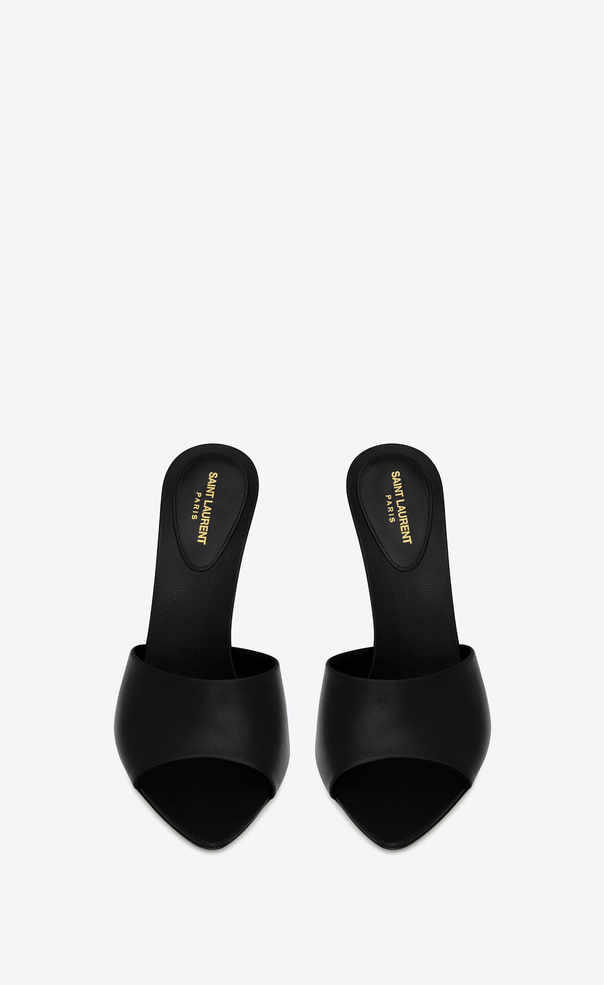 Saint Laurent Paris oc11z1125 Suite Mules in Smooth Leather in Black Size US 7 / IT 37 - 2 Thumbnail