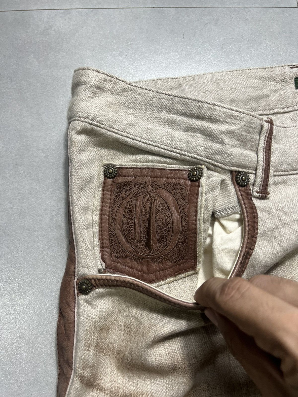 Obelisk Obelisk - Leather Lining Dirt Washed Pants Size US 34 / EU 50 - 7 Thumbnail