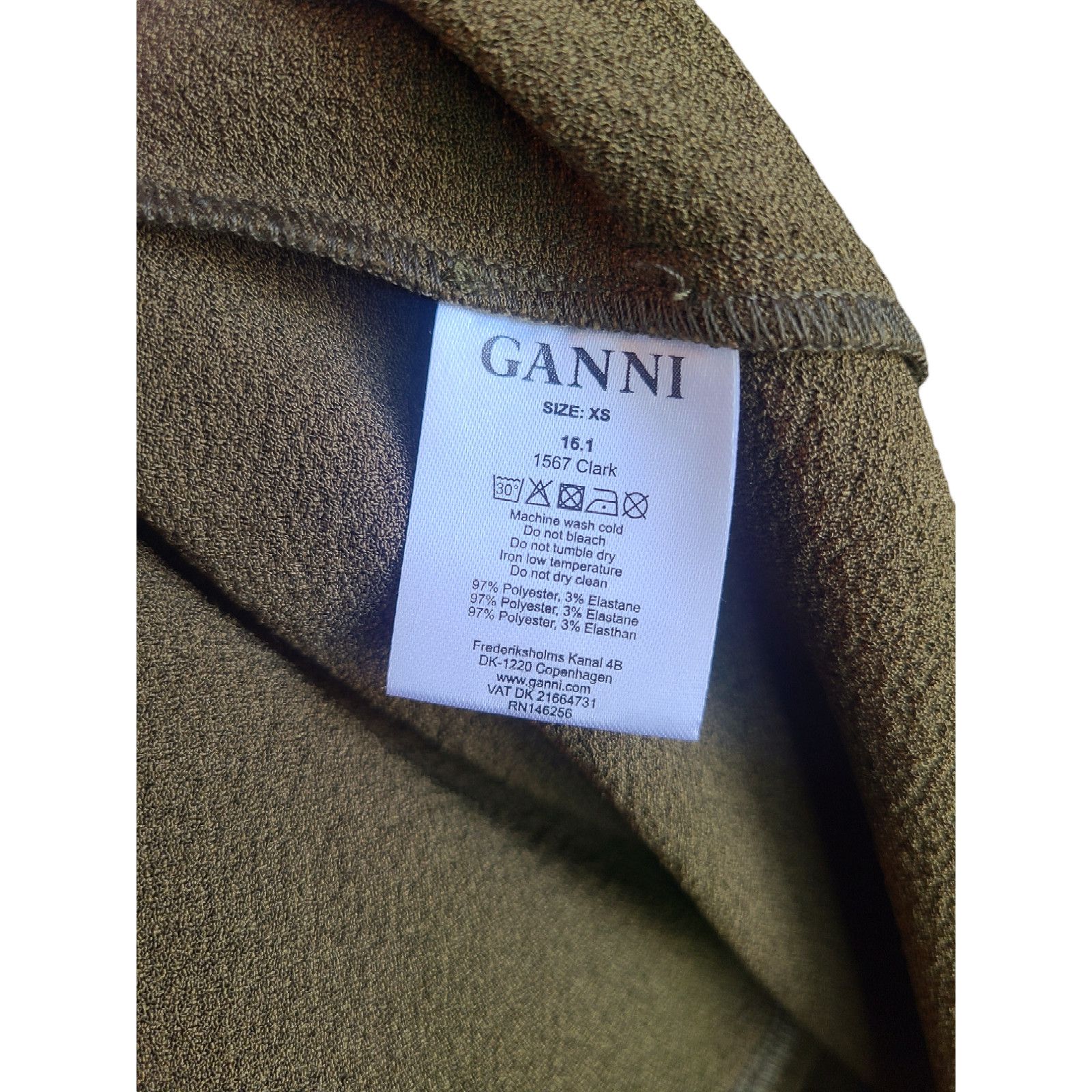 Ganni GANNI Clark Dress in Dark Olive Size XS Size XS / US 0-2 / IT 36-38 - 10 Thumbnail