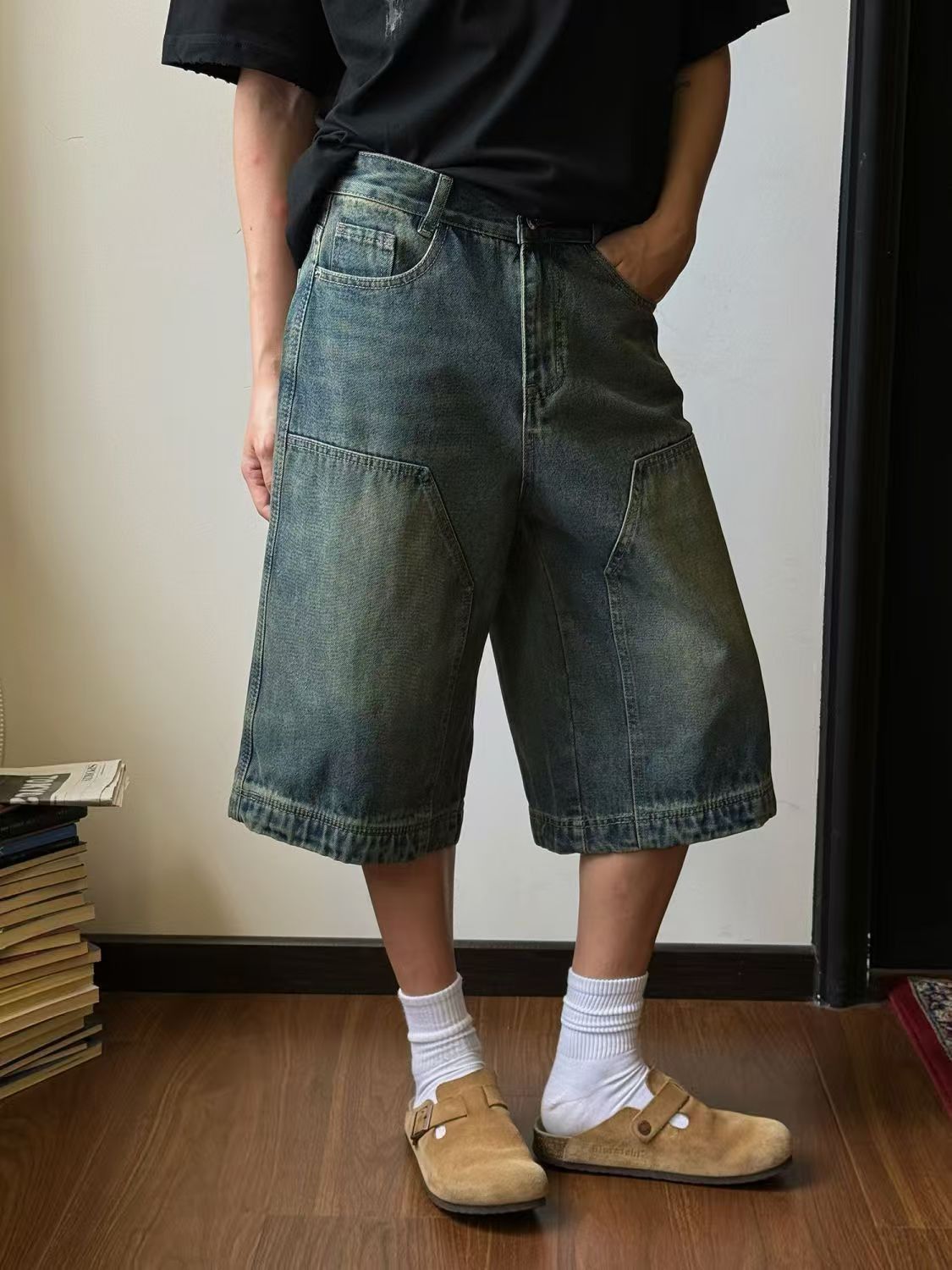 Japanese Brand × Vintage American street retro washed distressed denim shorts Size US 32 / EU 48 - 1 Thumbnail