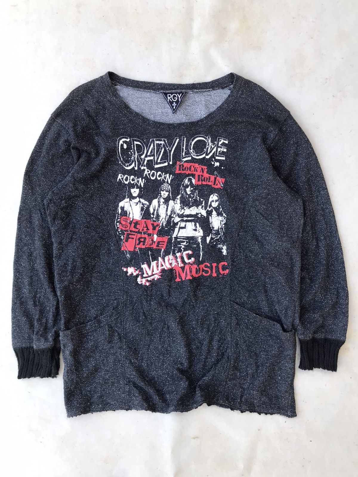 image of Hysteric Glamour x If Six Was Nine Rock N Roll Crazy Love Glitter Sweatshirt R.g.y Japan (Size Medi