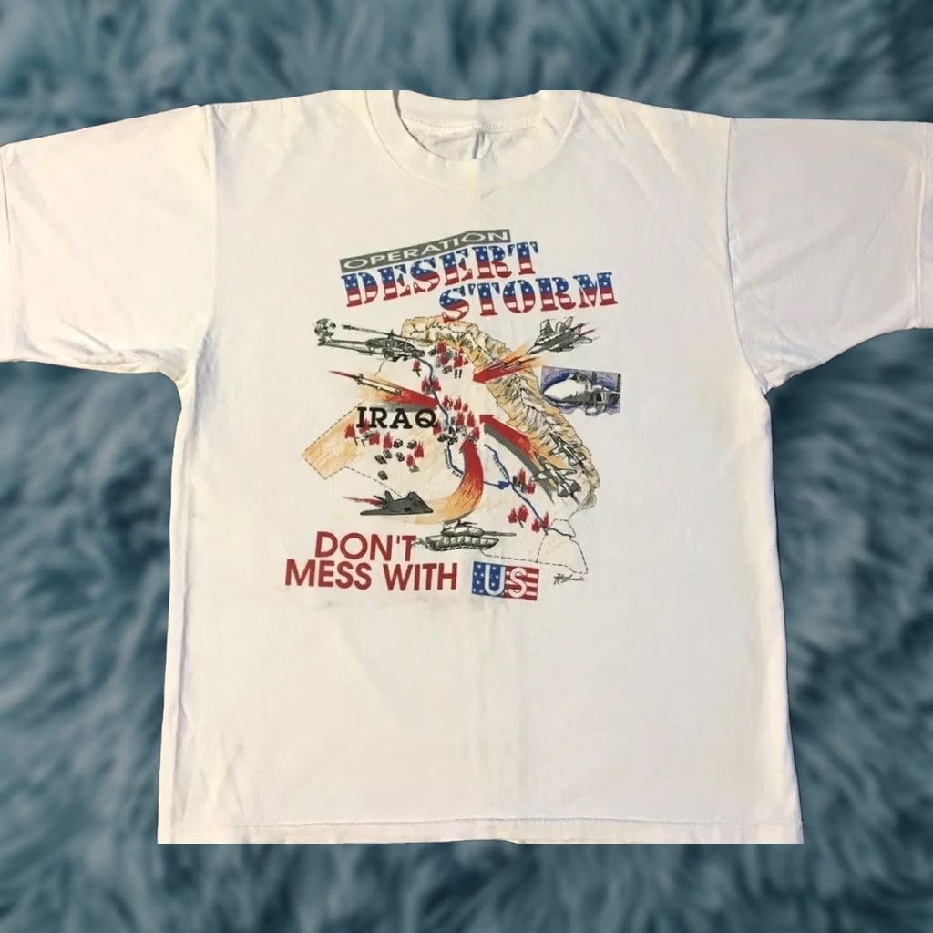Vintage VINTAGE Desert Storm Dont Mess With USA Shirt M War Military Funny Grunge 90s Mens Size US M / EU 48-50 / 2 - 1 Thumbnail