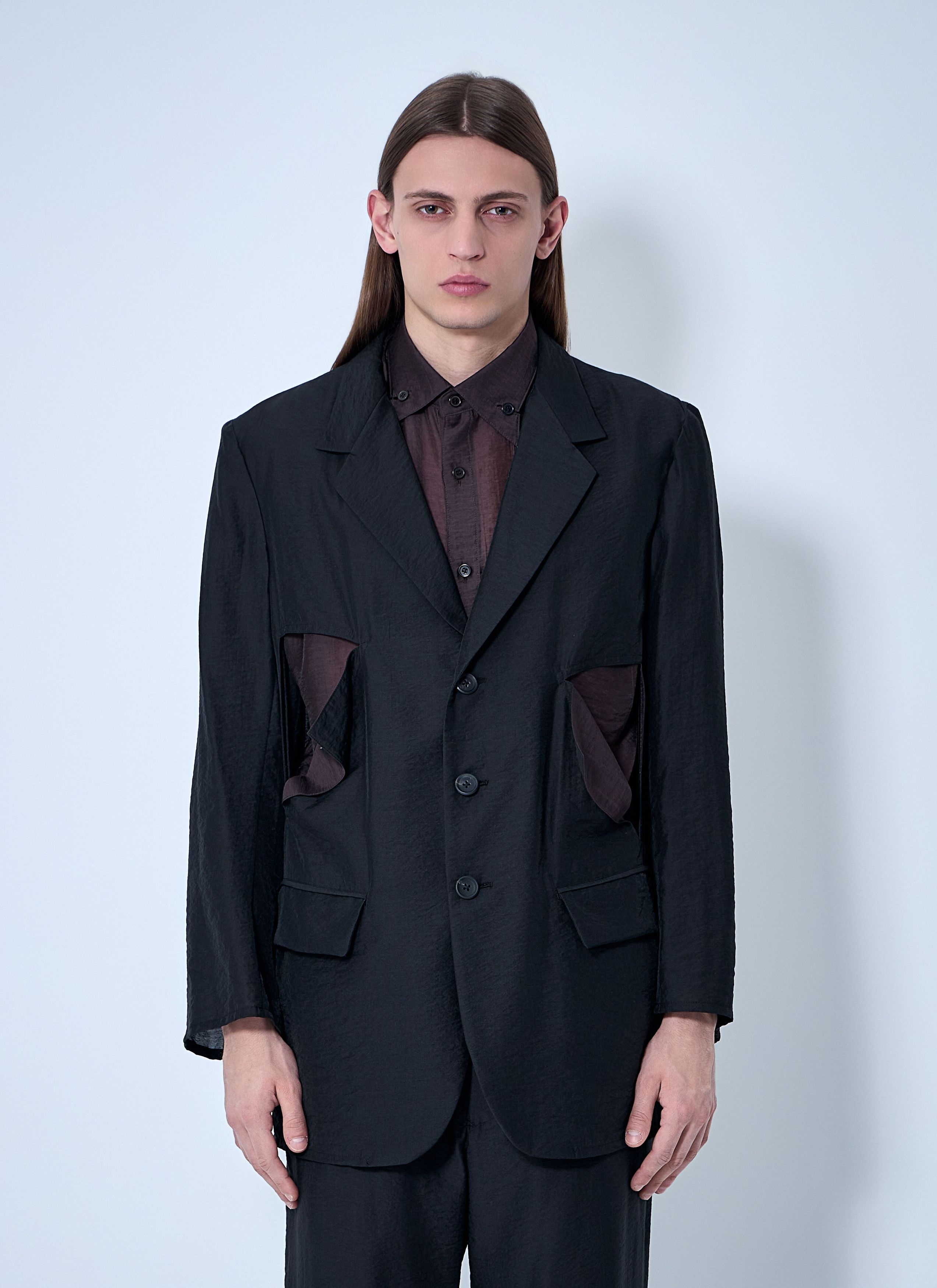 Yohji Yamamoto Cut-Off Single-Breasted Blazer Size US M / EU 48-50 / 2 - 1 Thumbnail