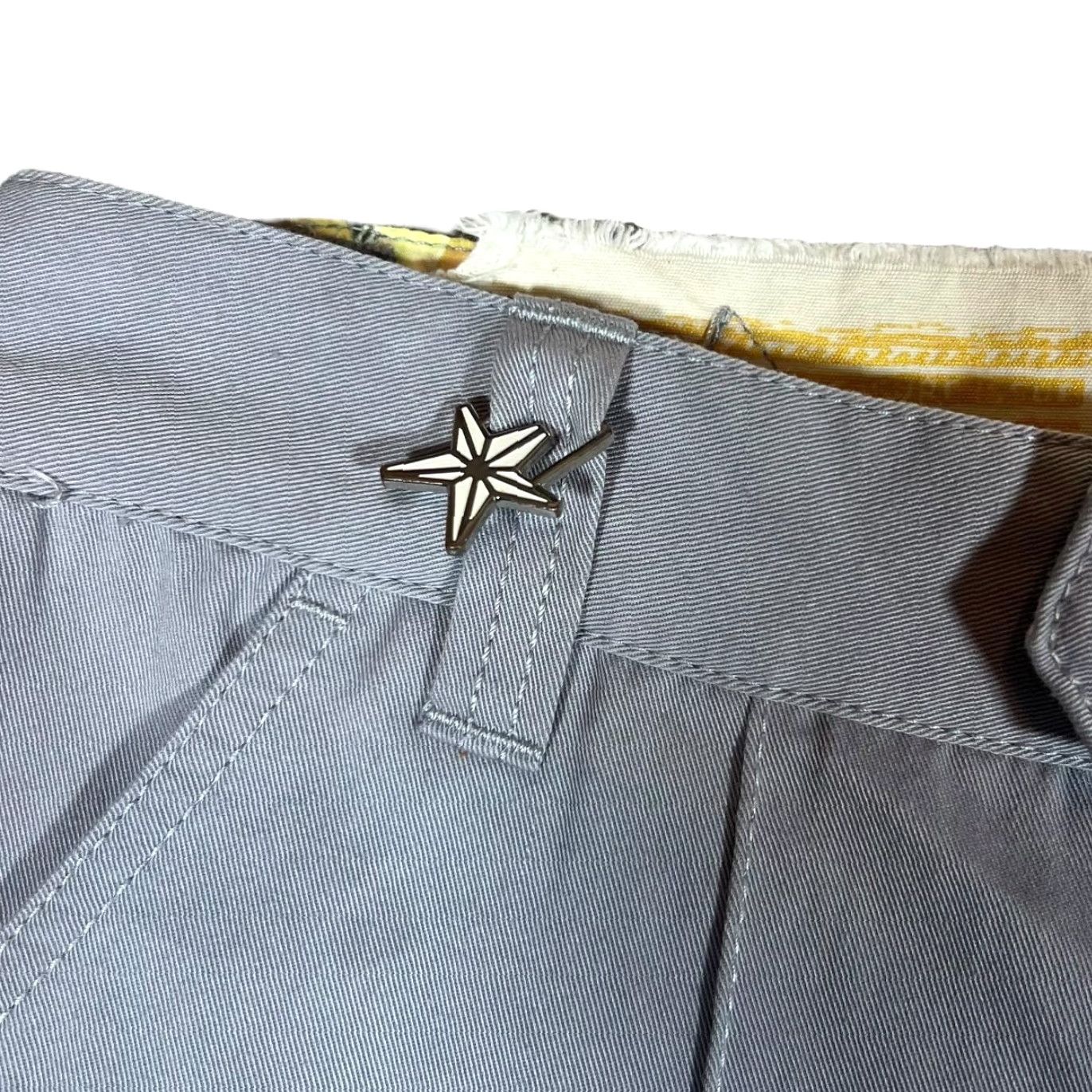 Billabong BILLABONG Baggy Fit Surfer Skater Trousers - Grey - 32W 30" Inseam 10" Leg Width Womens M Chino Striped Trim VINTAGE Early 00's Size 32" / US 10 / IT 46 - 4 Thumbnail