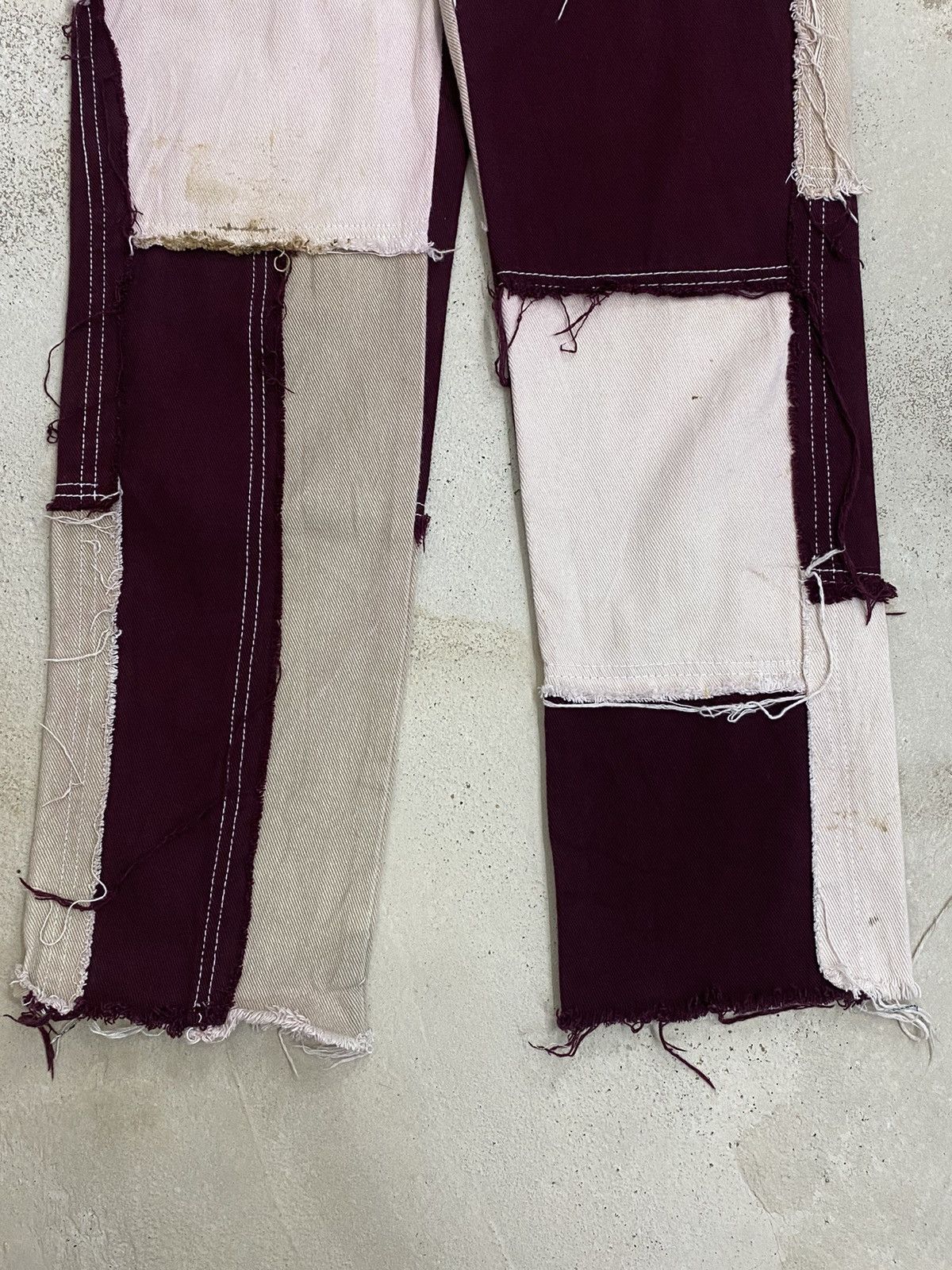 If Six Was Nine × Japanese Brand × Le Grande Bleu (L.G.B.) Distressed Haggy Patchwork Japan Jean Dirty Unisex Size US 26 / EU 42 - 3 Thumbnail
