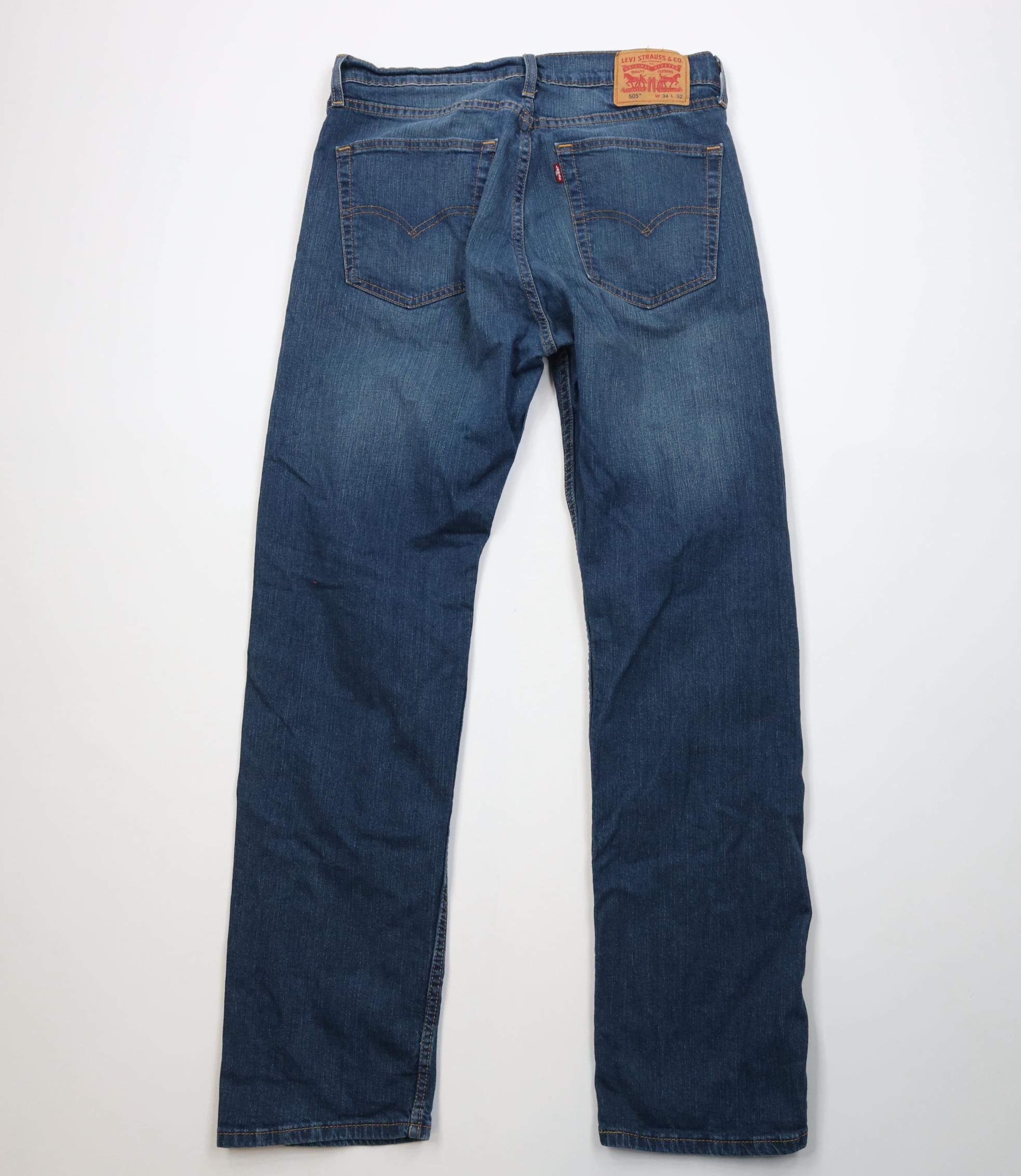 Levi's Vintage Y2K Levis 505 Stretch Regular Straight Leg Jeans Size US 34 / EU 50 - 10 Thumbnail