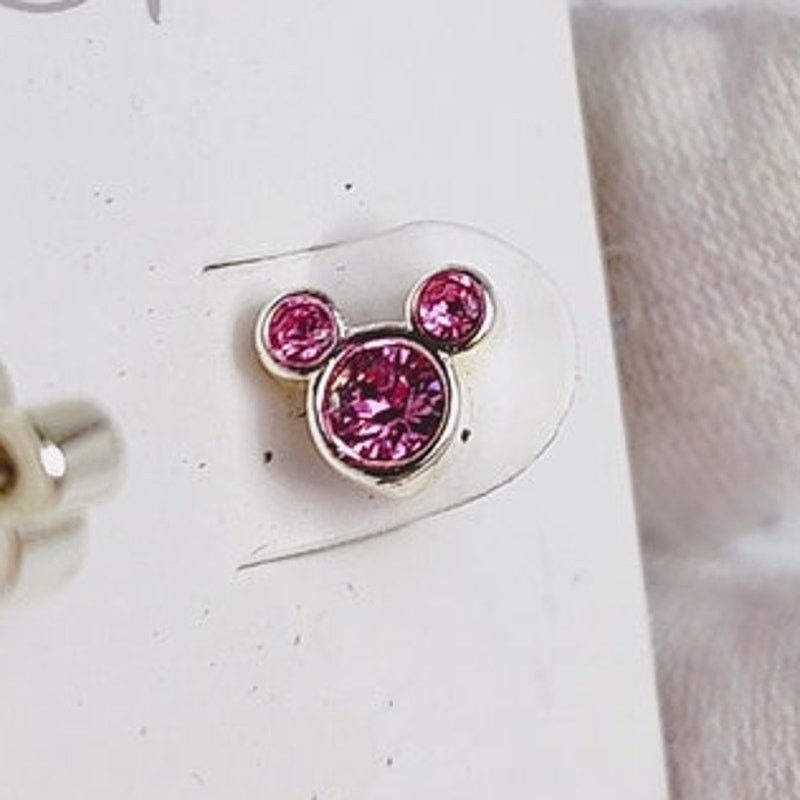 Disney Disney Parks October Birthstone Mickey Earrings Pink Crystal Size ONE SIZE - 3 Thumbnail