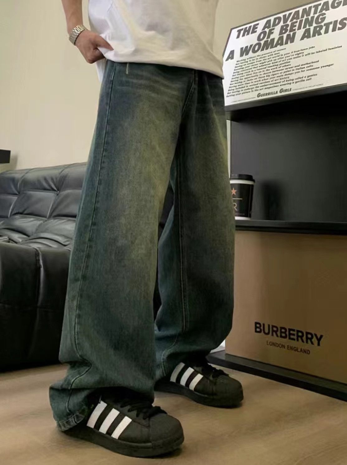 Japanese Brand × Jean Vintage washed distressed loose-fitting jeans Size US 32 / EU 48 - 4 Thumbnail